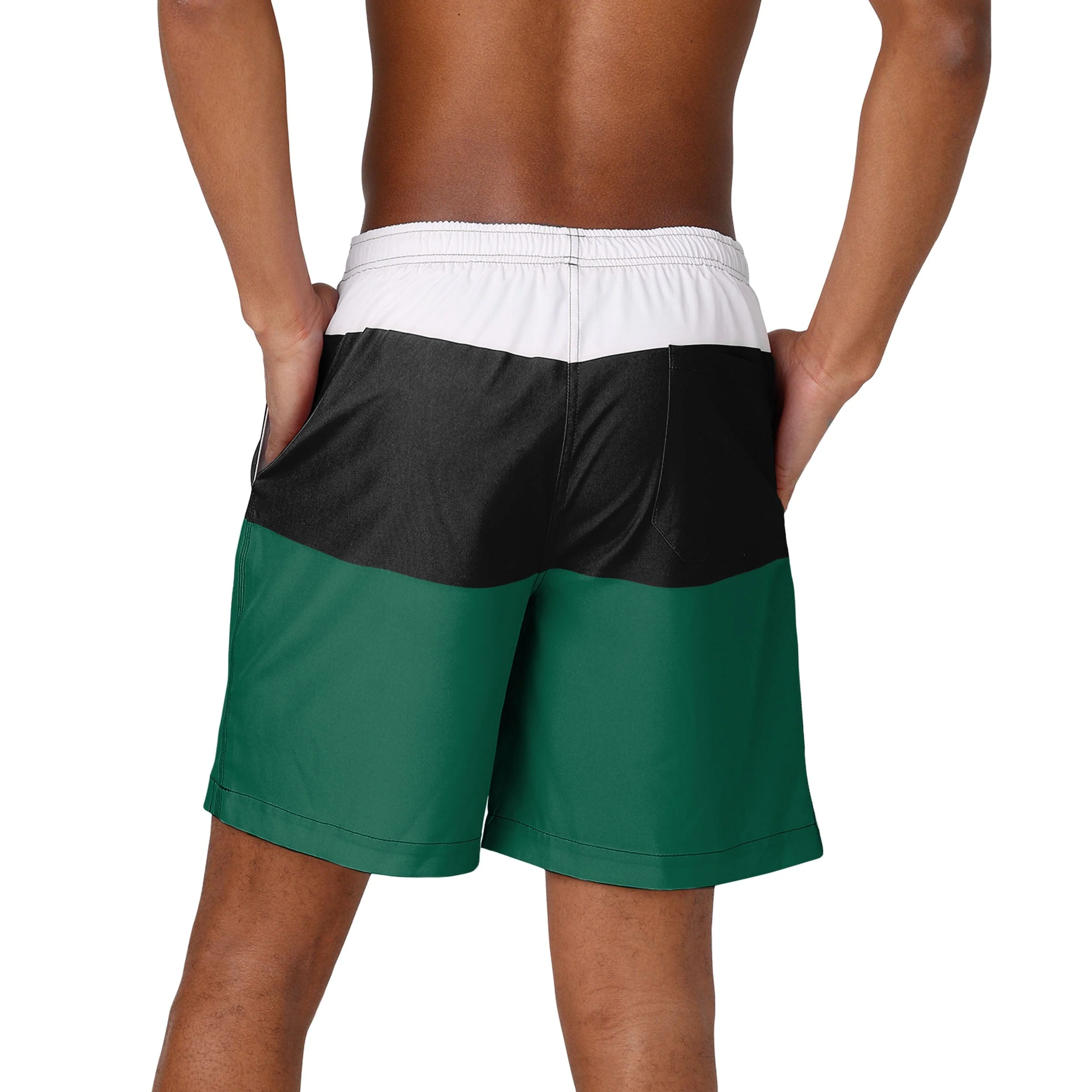 New York Jets NFL Mens 3 Stripe Big Logo Swimming Trunks - Image 3