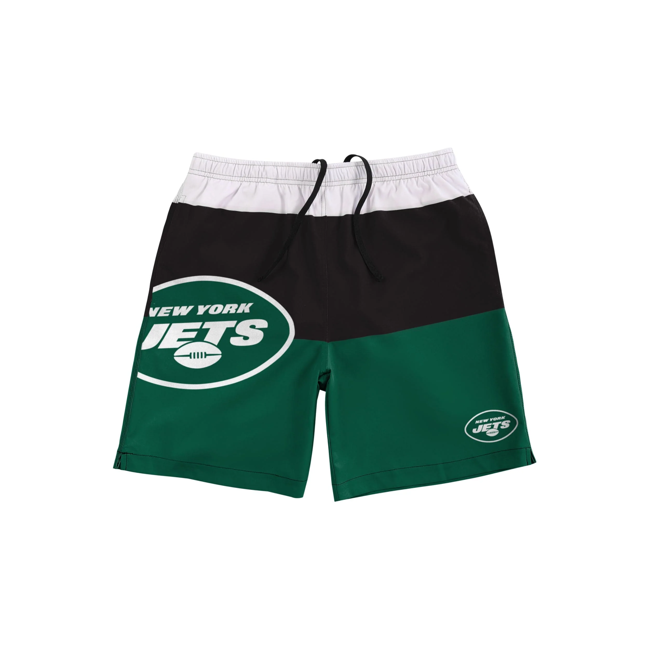 New York Jets NFL Mens 3 Stripe Big Logo Swimming Trunks - Image 4