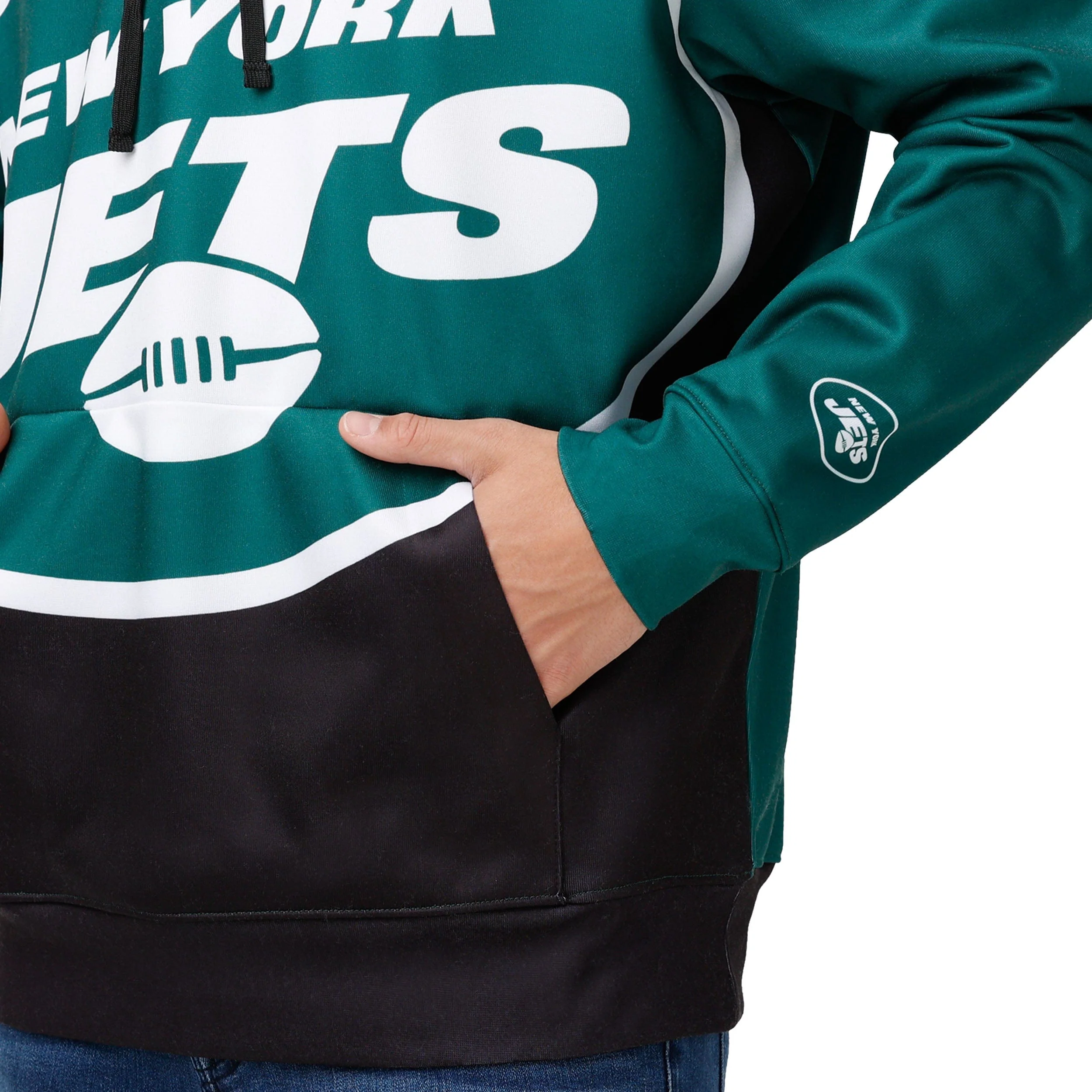New York Jets NFL Mens Bold Logo Hoodie - Image 3