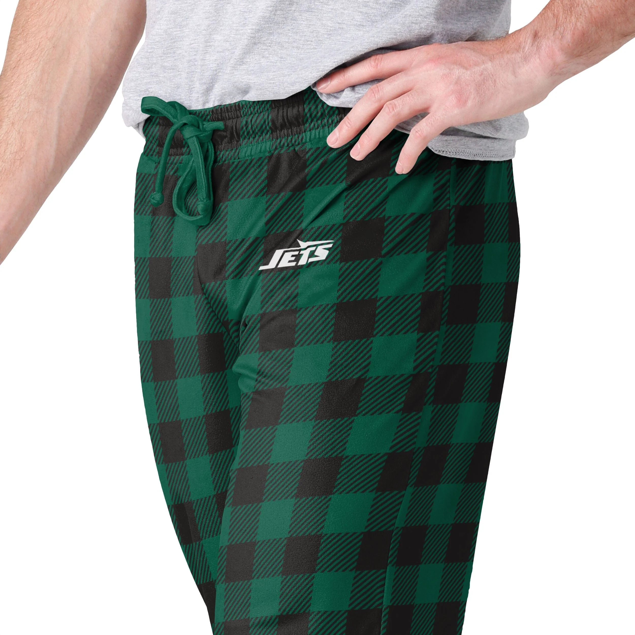 New York Jets NFL Mens Buffalo Check Lounge Pants - Image 3
