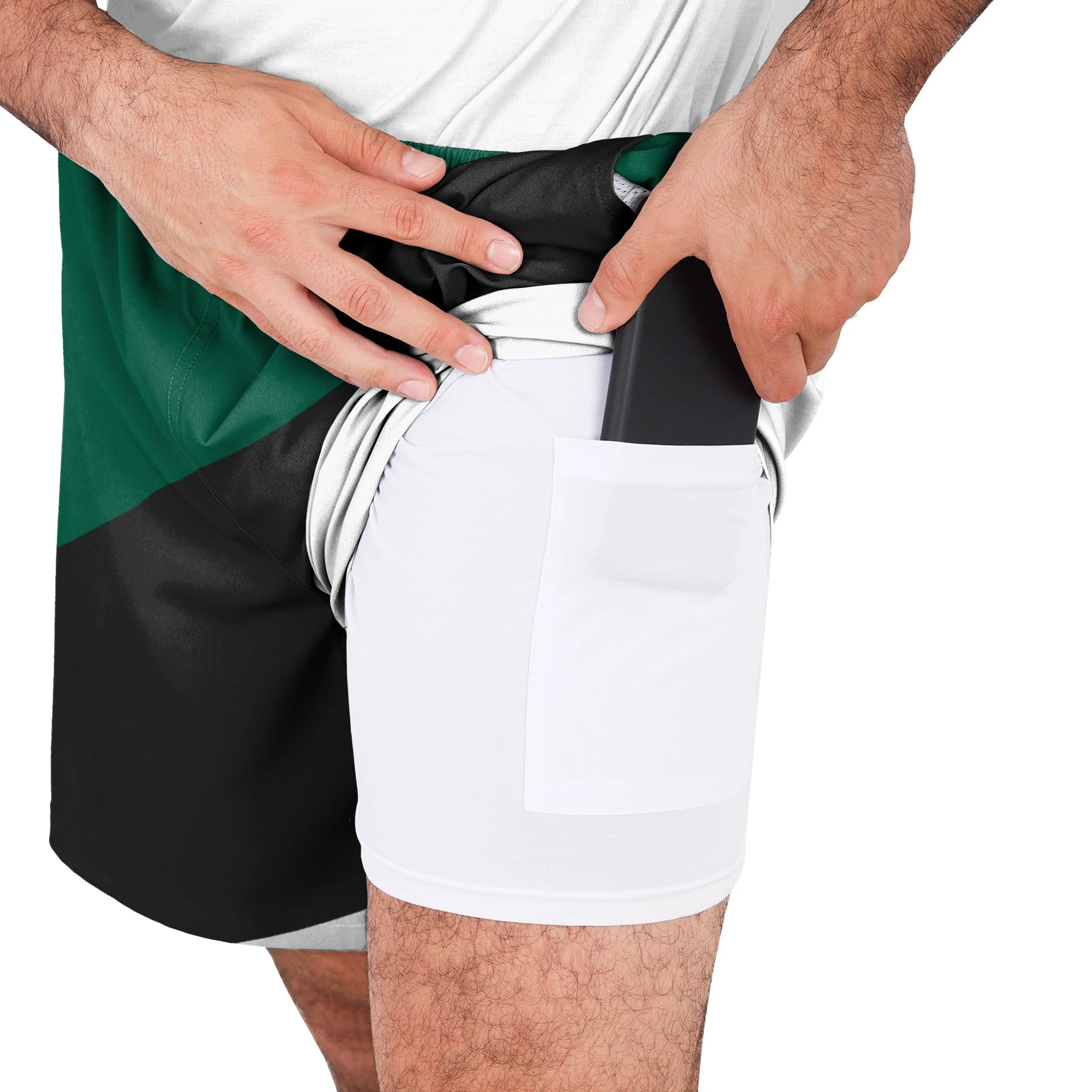 New York Jets NFL Mens Colorblock Double Down Liner Training Shorts - Image 5