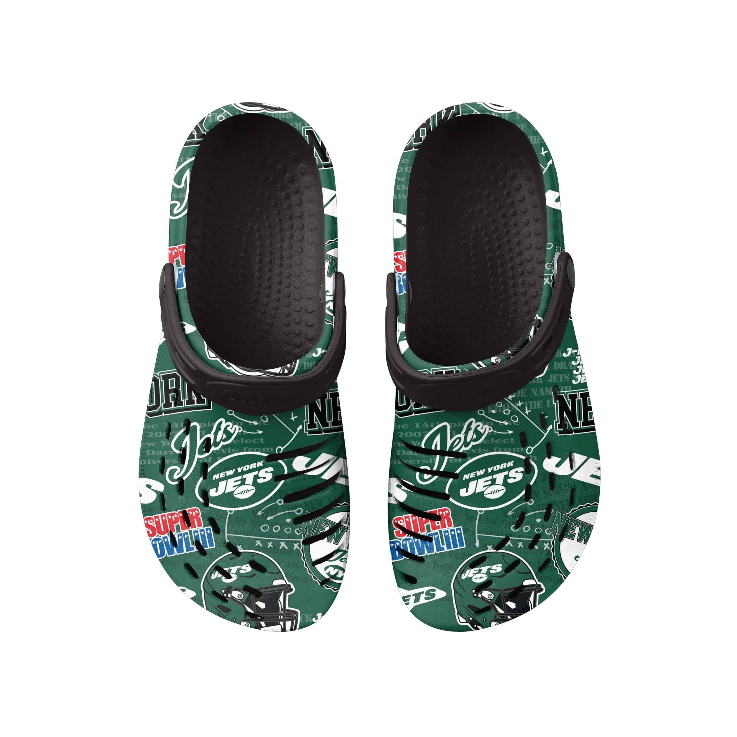 New York Jets NFL Mens Historic Print Clog With Strap - Image 4