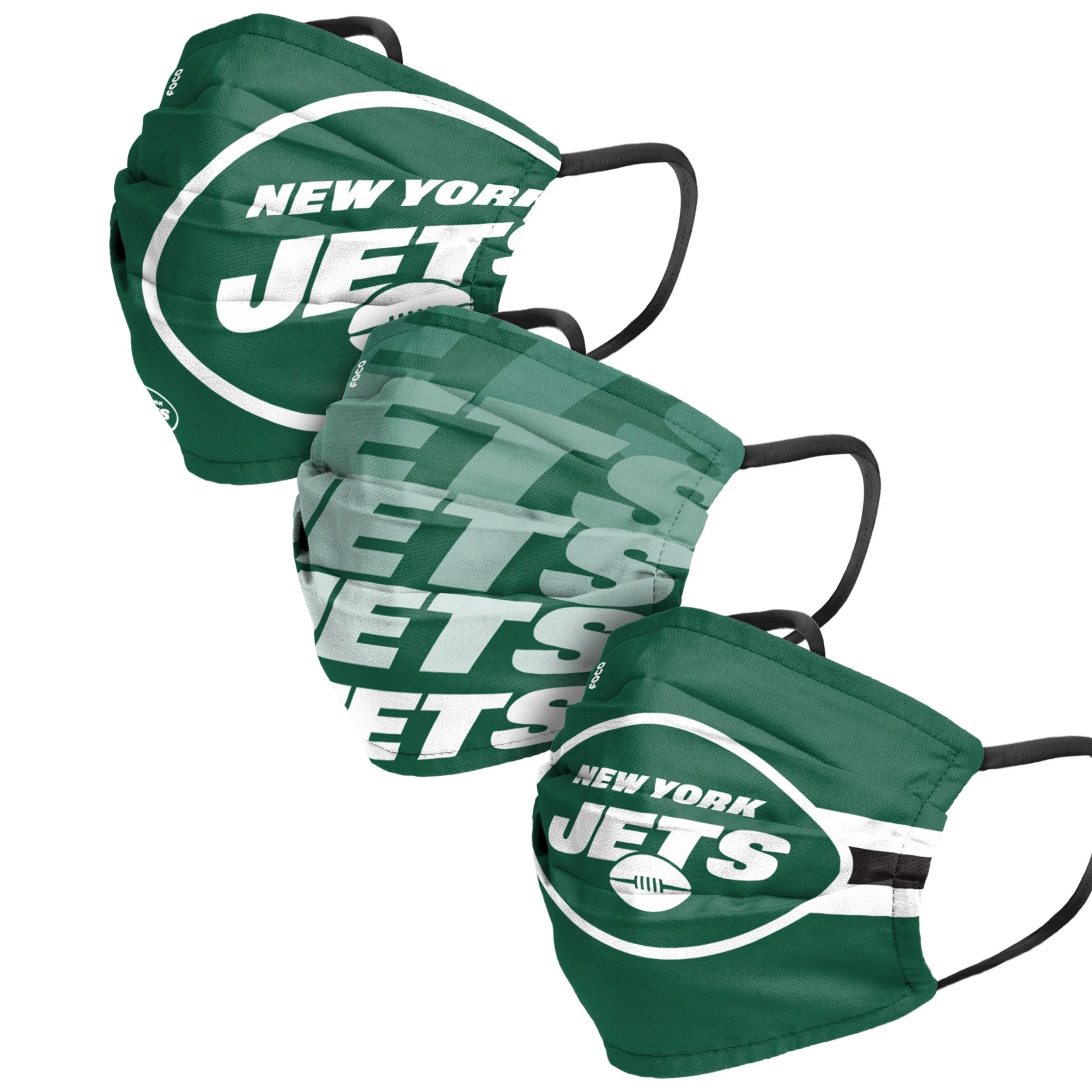 New York Jets NFL Mens Matchday 3 Pack Face Cover