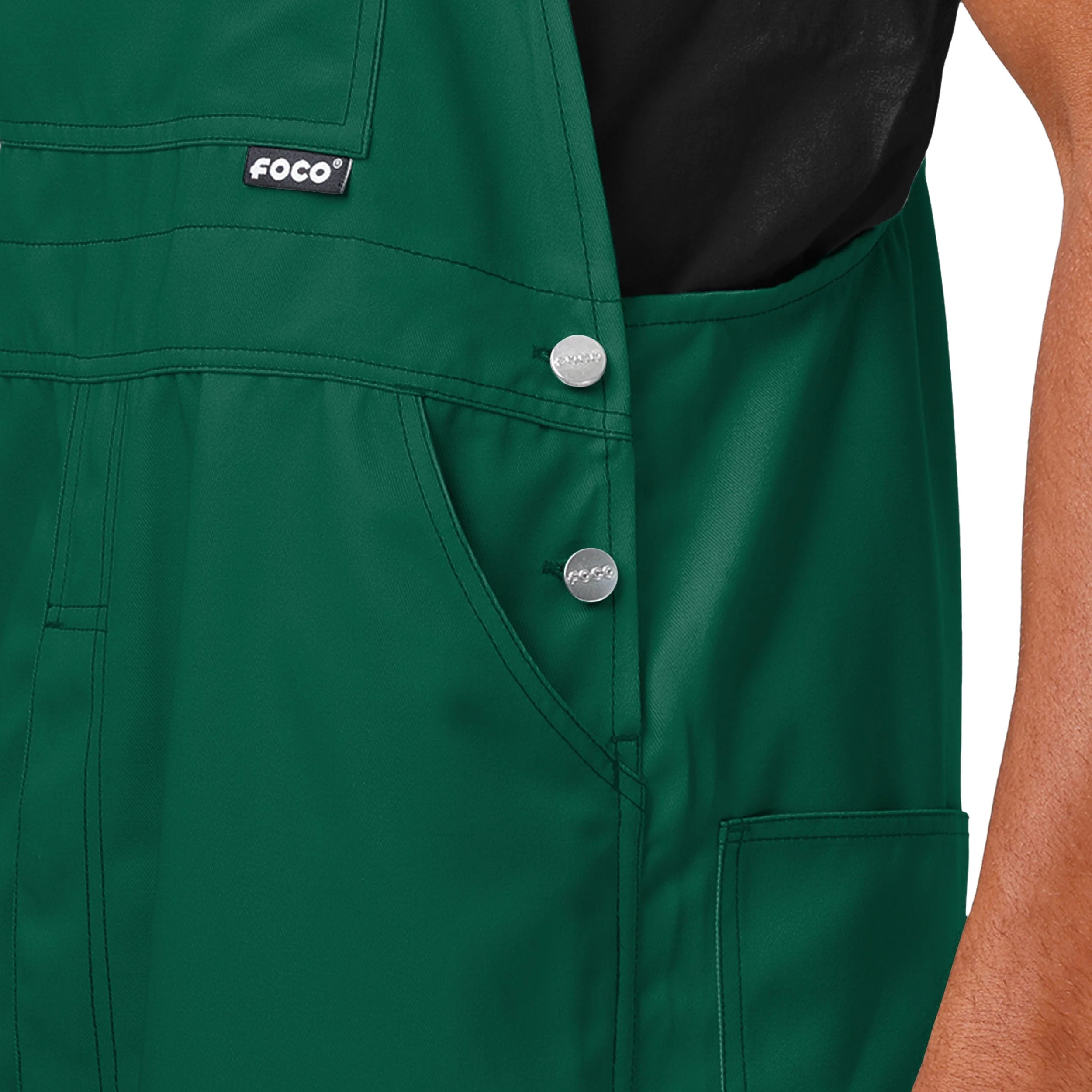 New York Jets NFL Mens Solid Wordmark Bib Overalls - Image 4