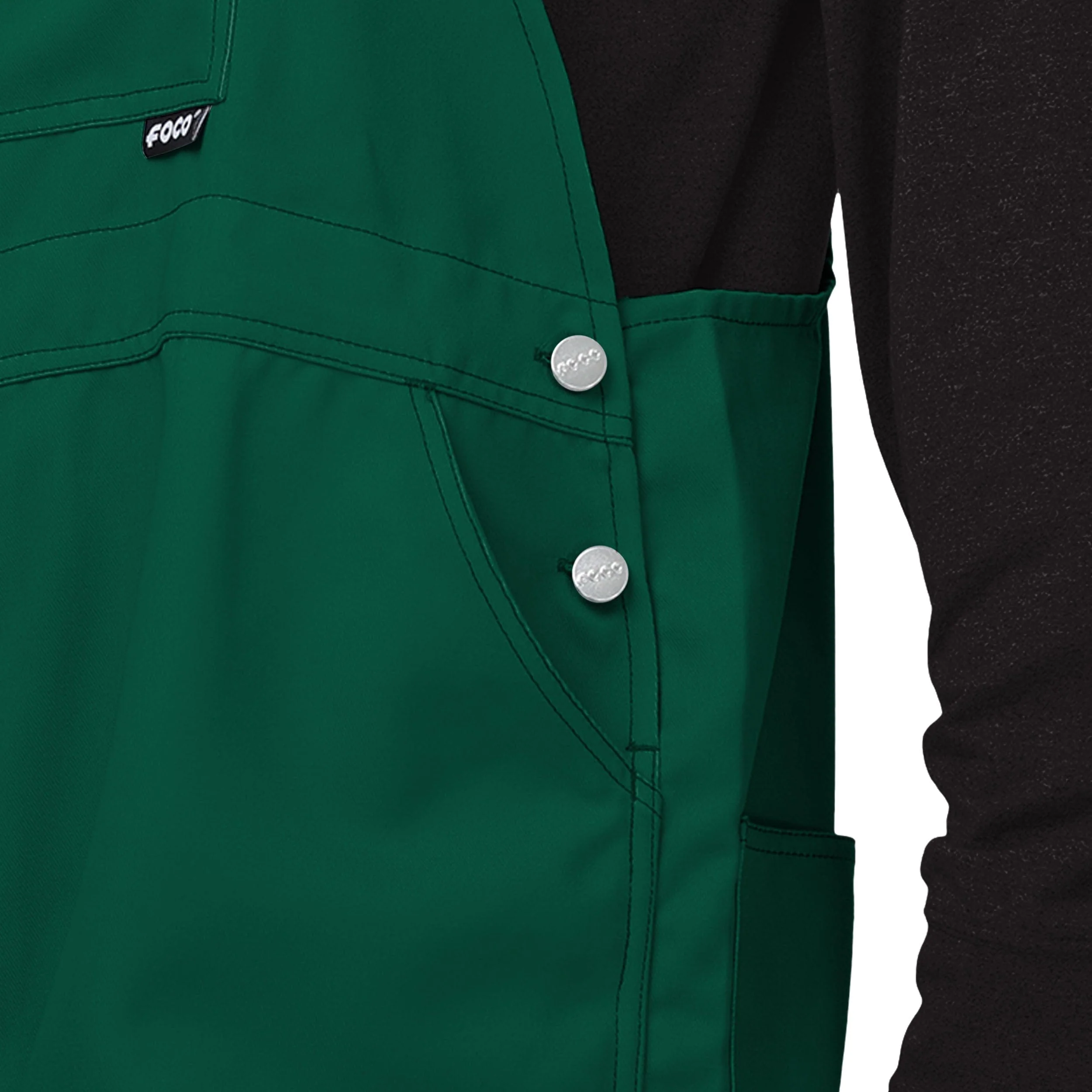 New York Jets NFL Mens Solid Wordmark Bib Overalls - Image 5