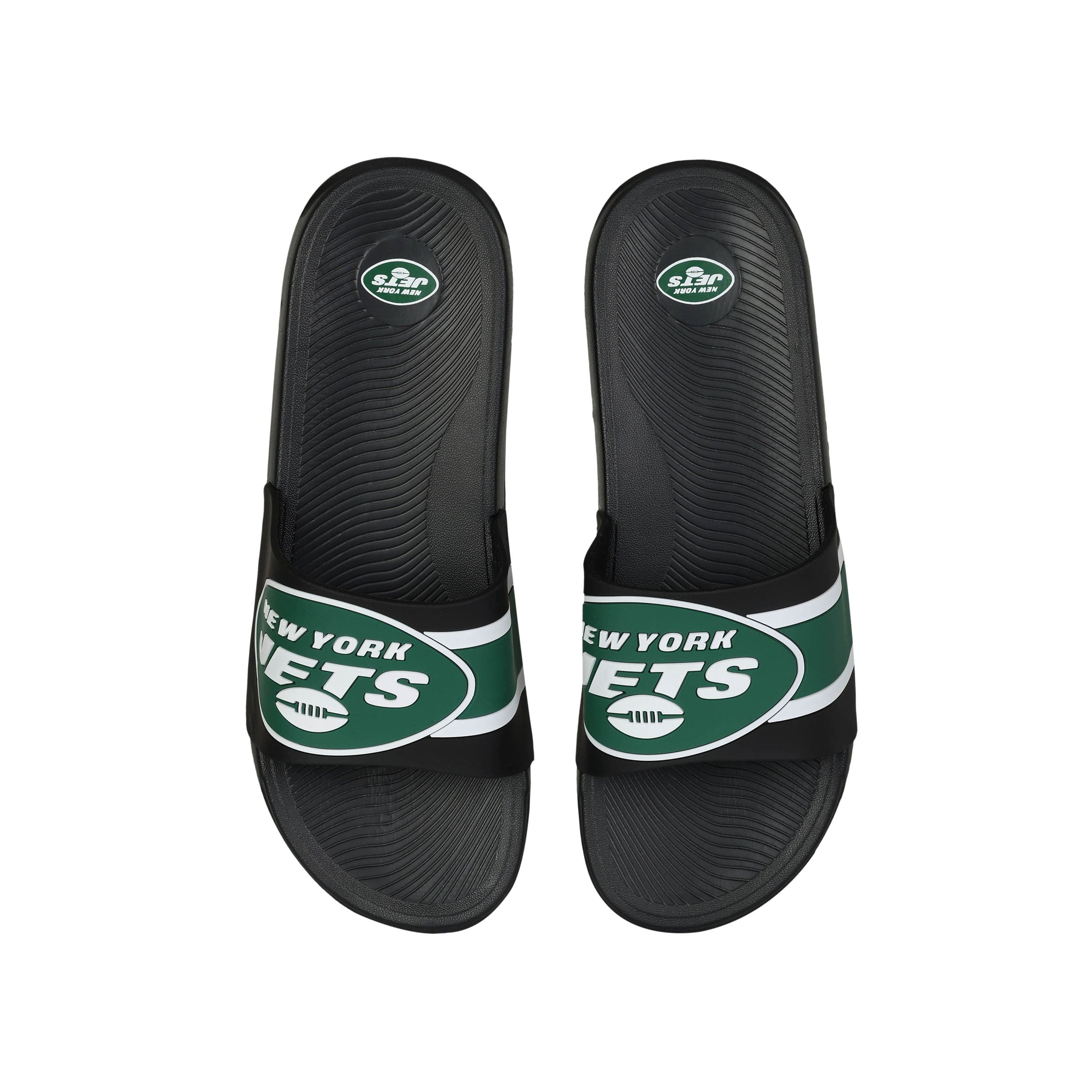 New York Jets NFL Mens Striped Big Logo Raised Slide - Image 2