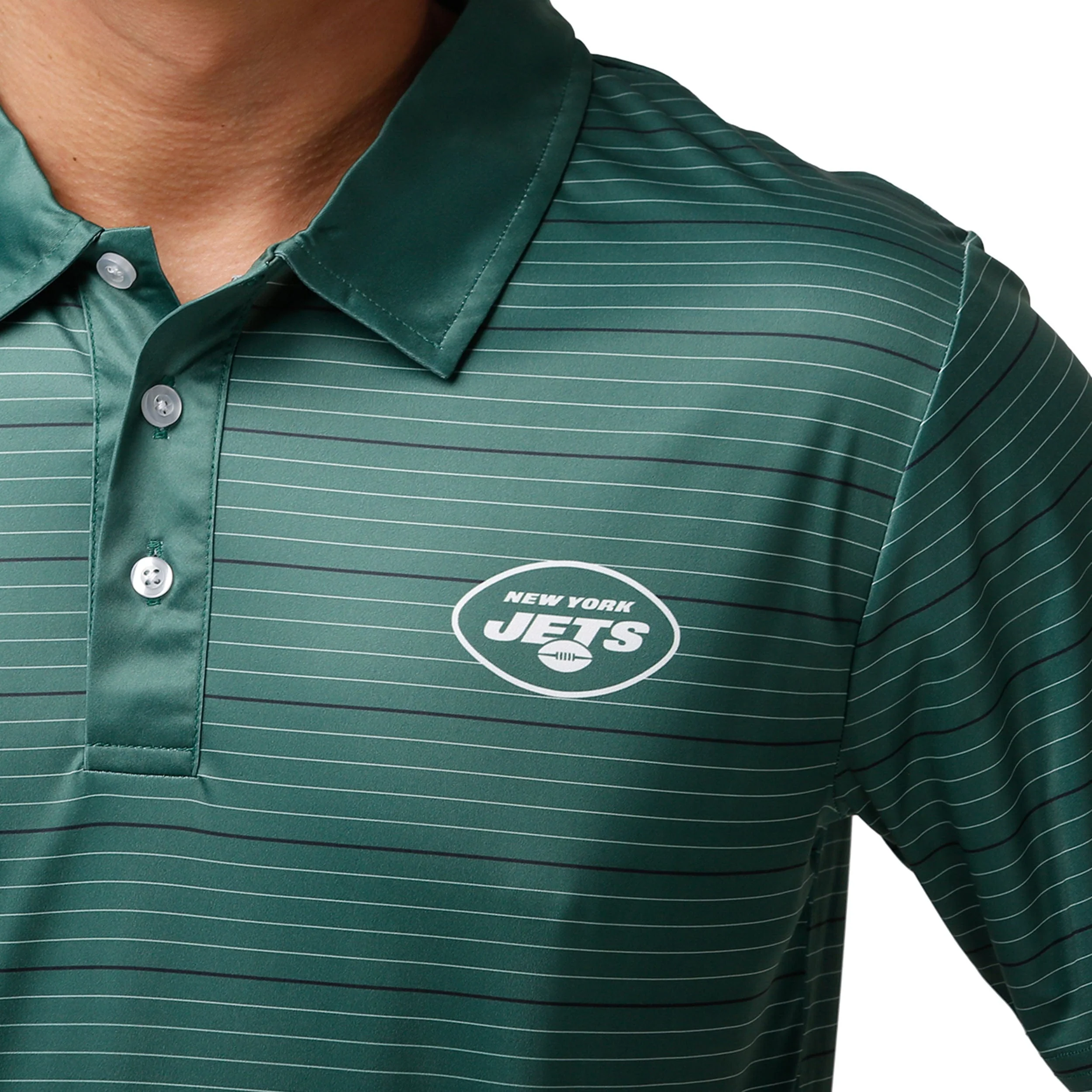 New York Jets NFL Mens Striped Polyester Polo - Image 4
