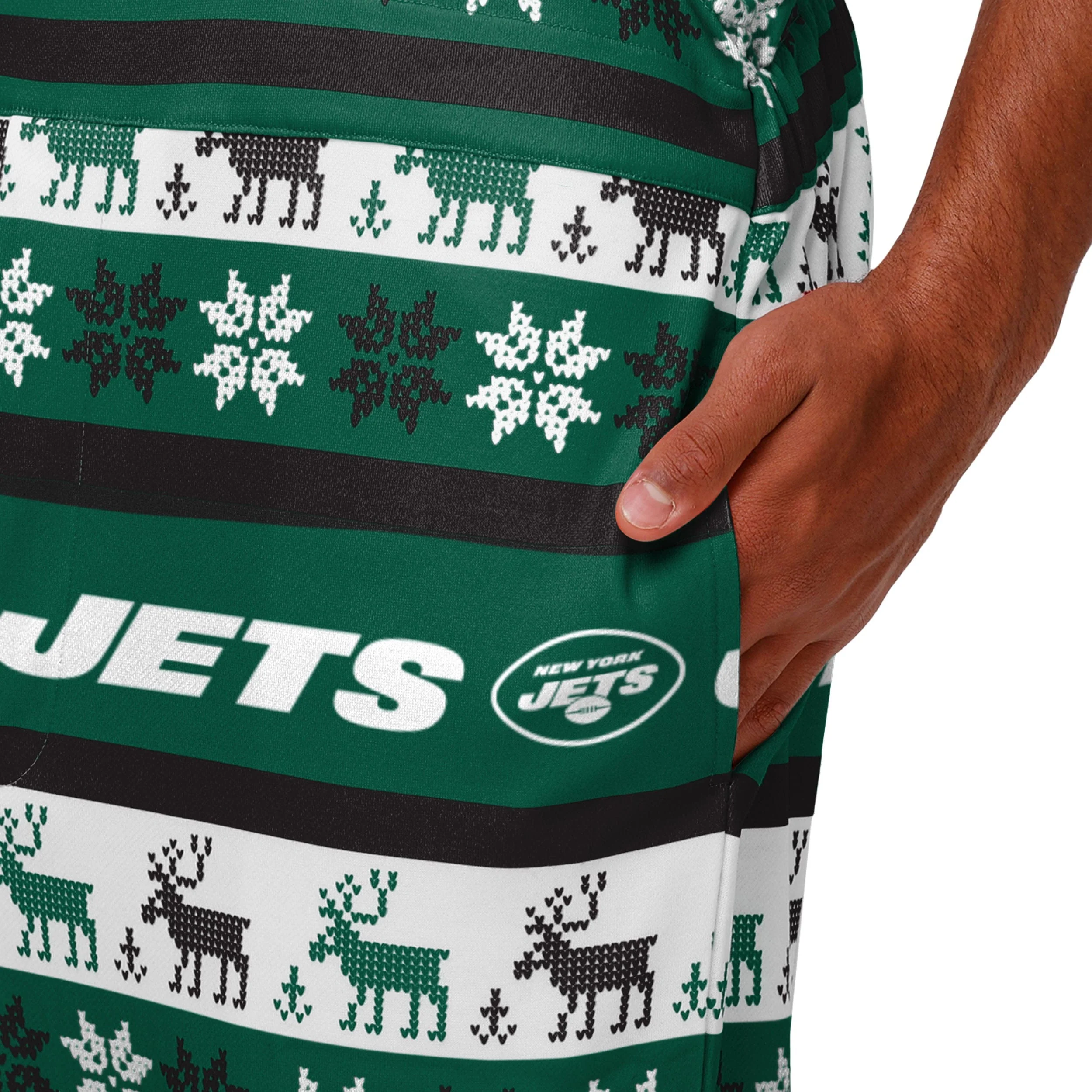 New York Jets NFL Mens Ugly Home Gating Bib Overalls - Image 5