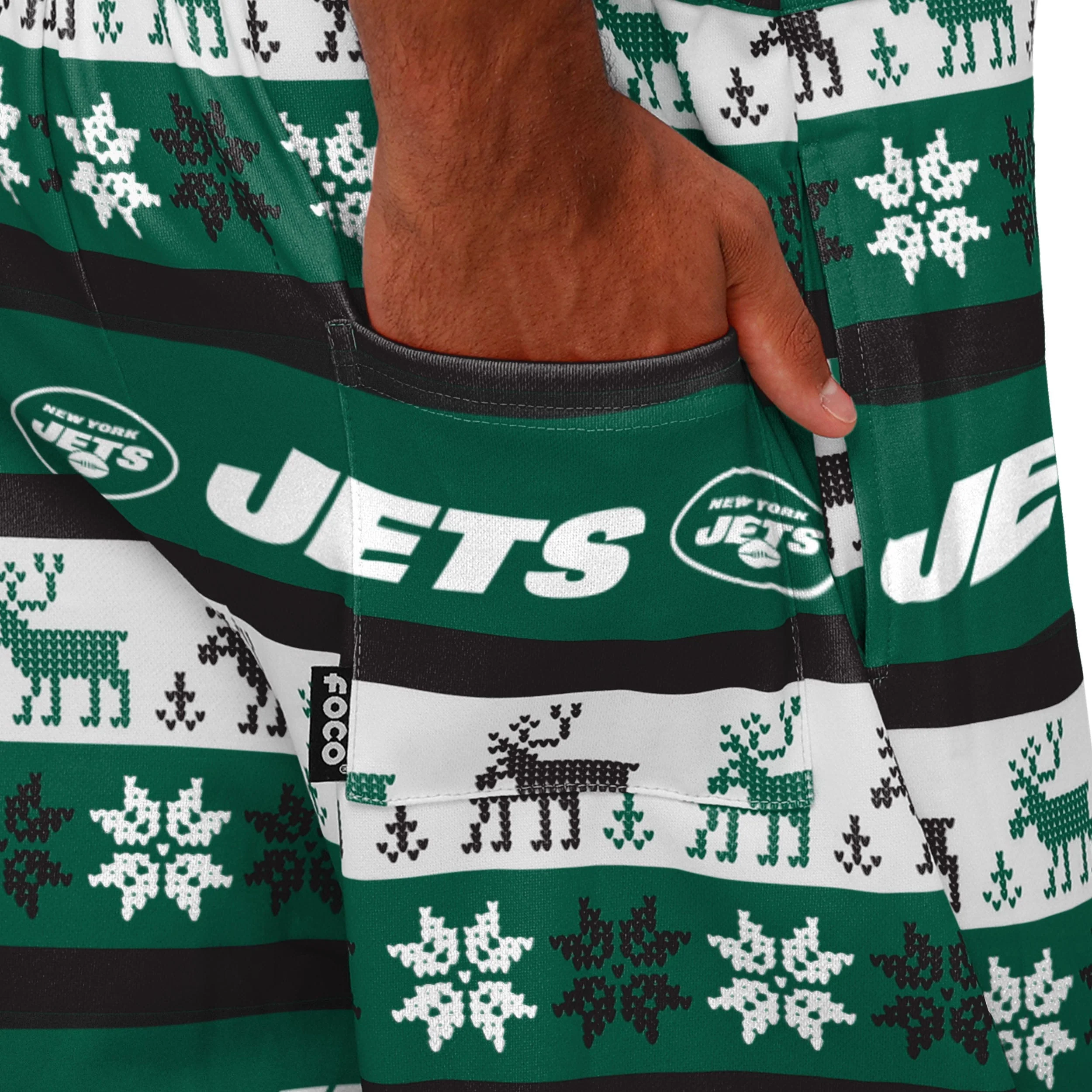 New York Jets NFL Mens Ugly Home Gating Bib Overalls - Image 6