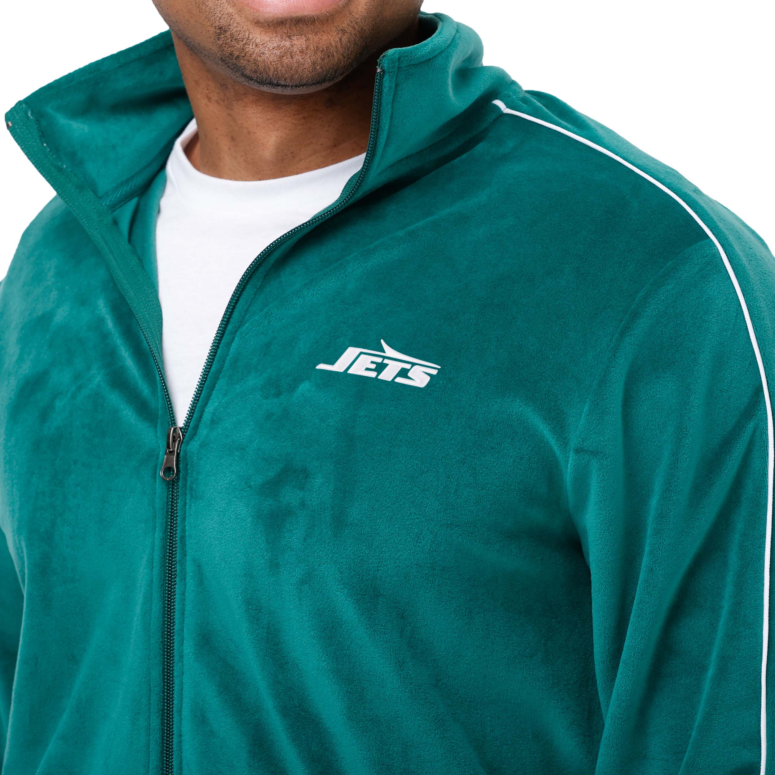 New York Jets NFL Mens Velour Zip Up Top - Image 3