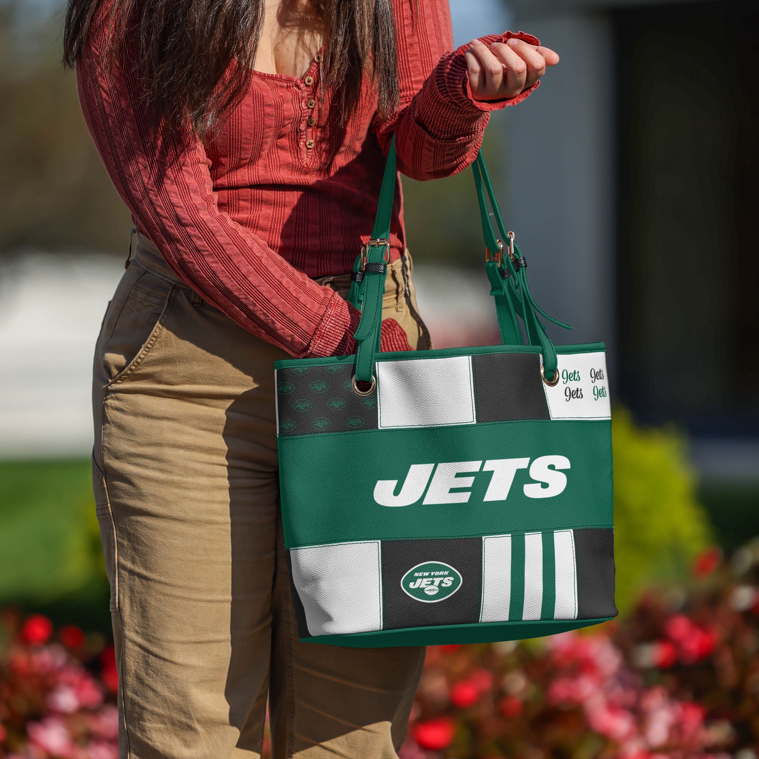 New York Jets NFL Printed Collage Tote - Image 3