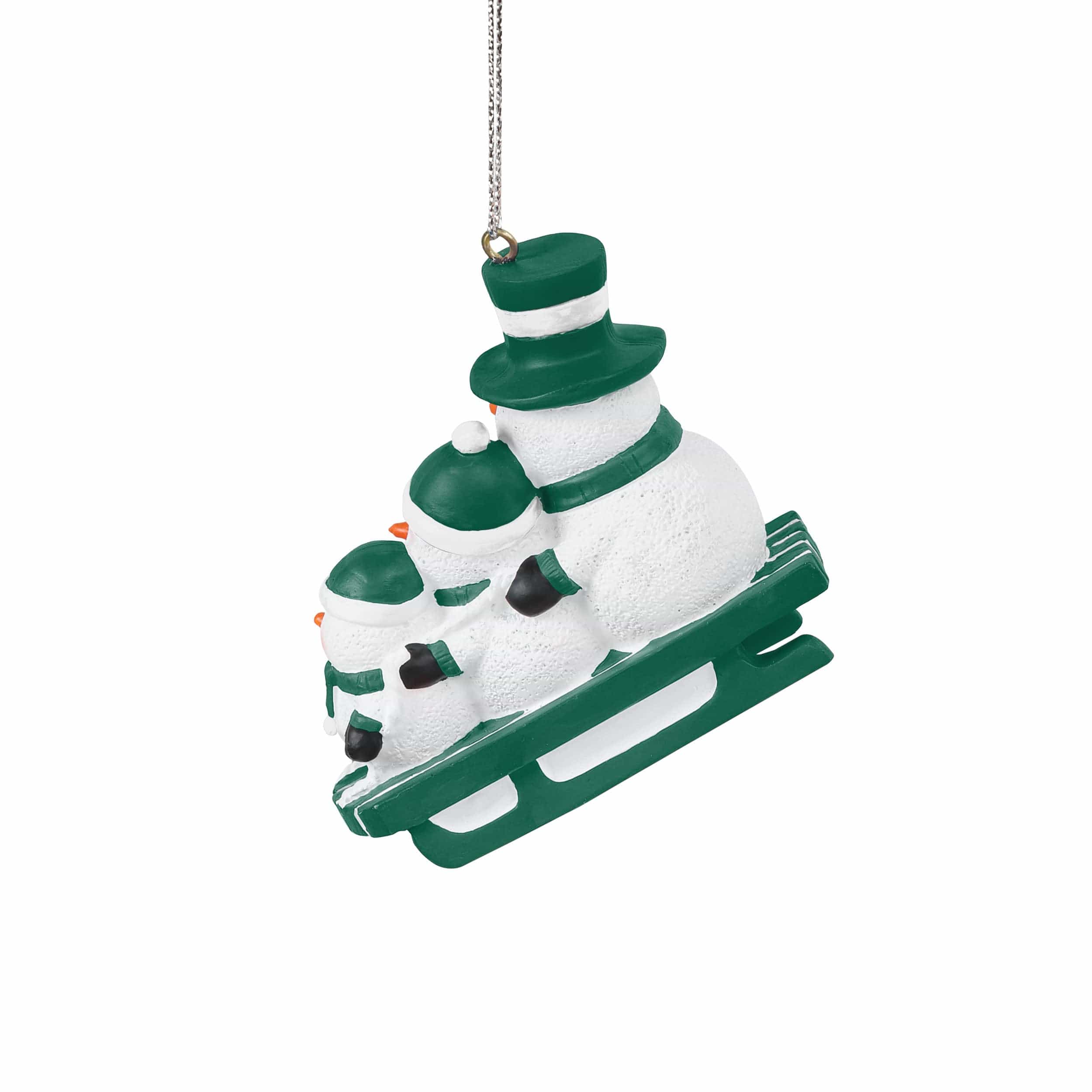 New York Jets NFL Sledding Snowmen Ornament - Image 3