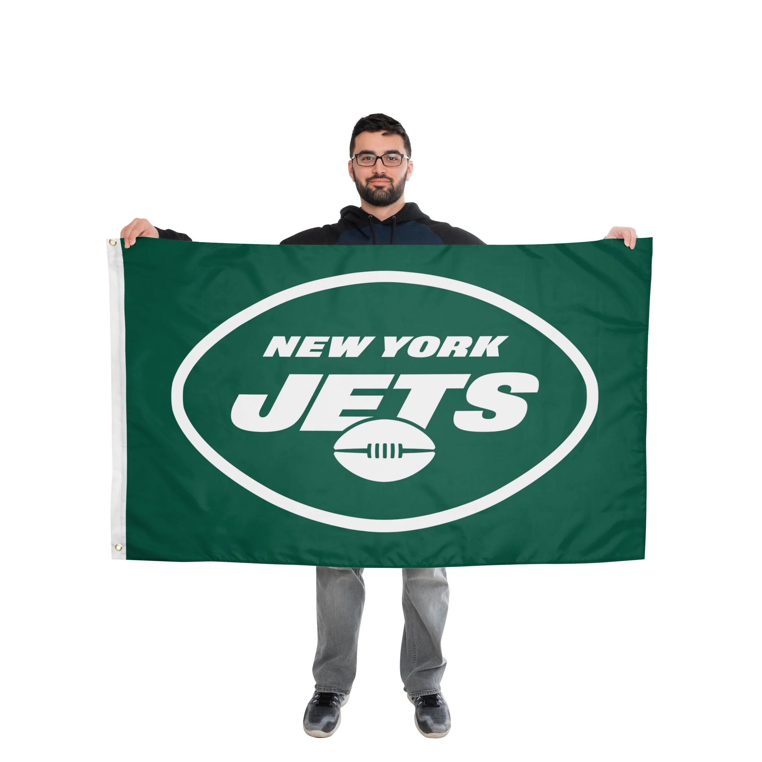 New York Jets NFL Solid Horizontal Flag - Image 2