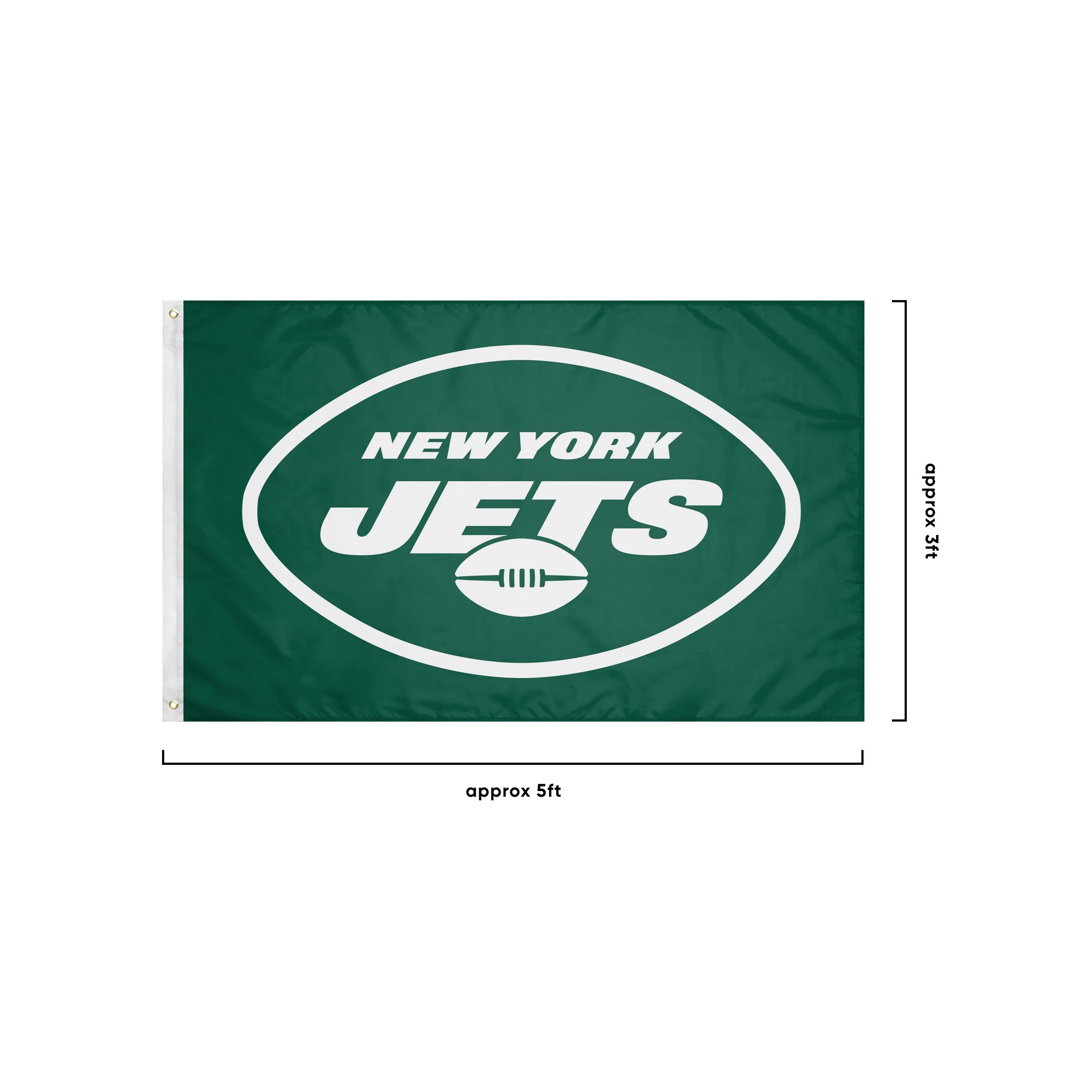 New York Jets NFL Solid Horizontal Flag - Image 3