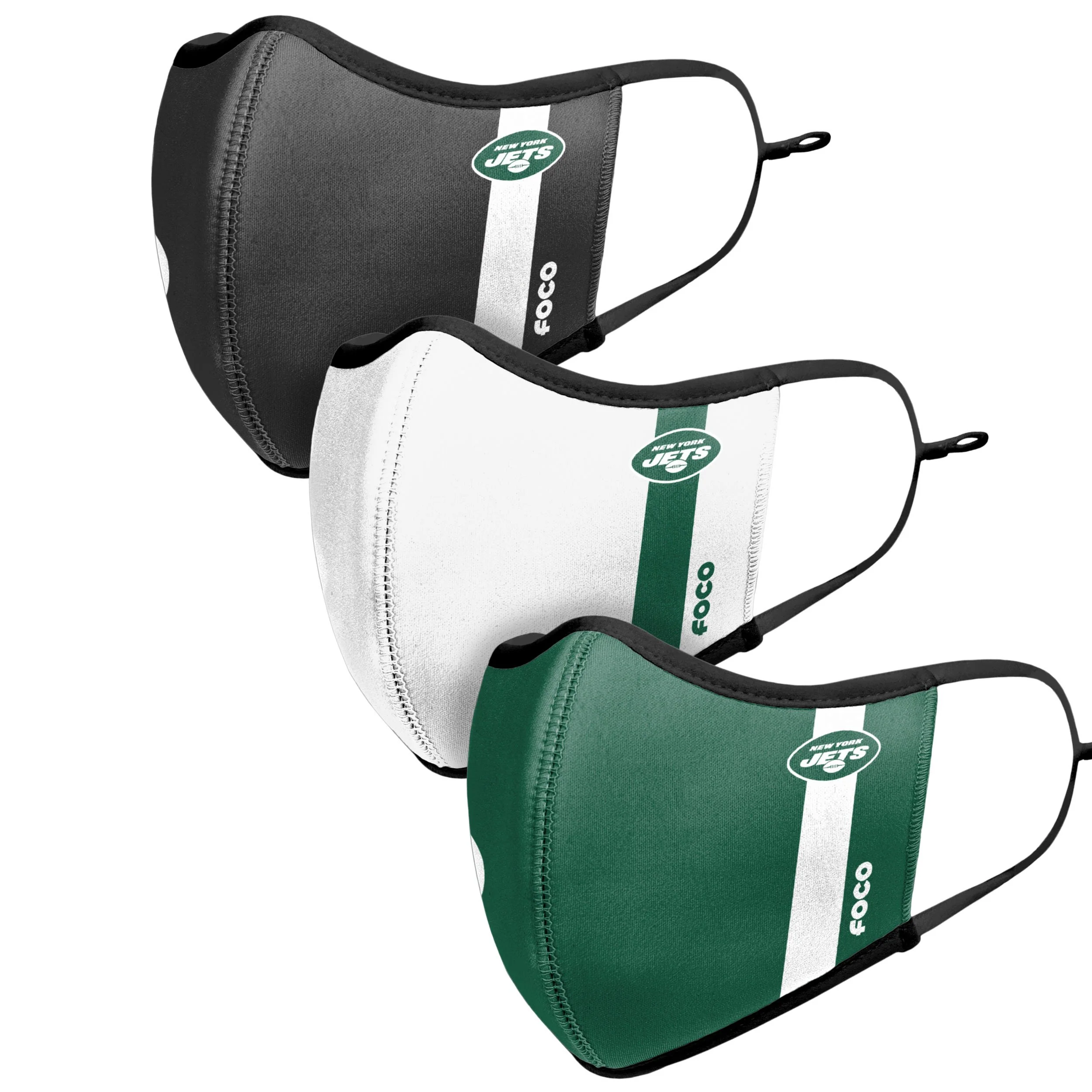 New York Jets NFL Sport 3 Pack Face Cover - Image 4
