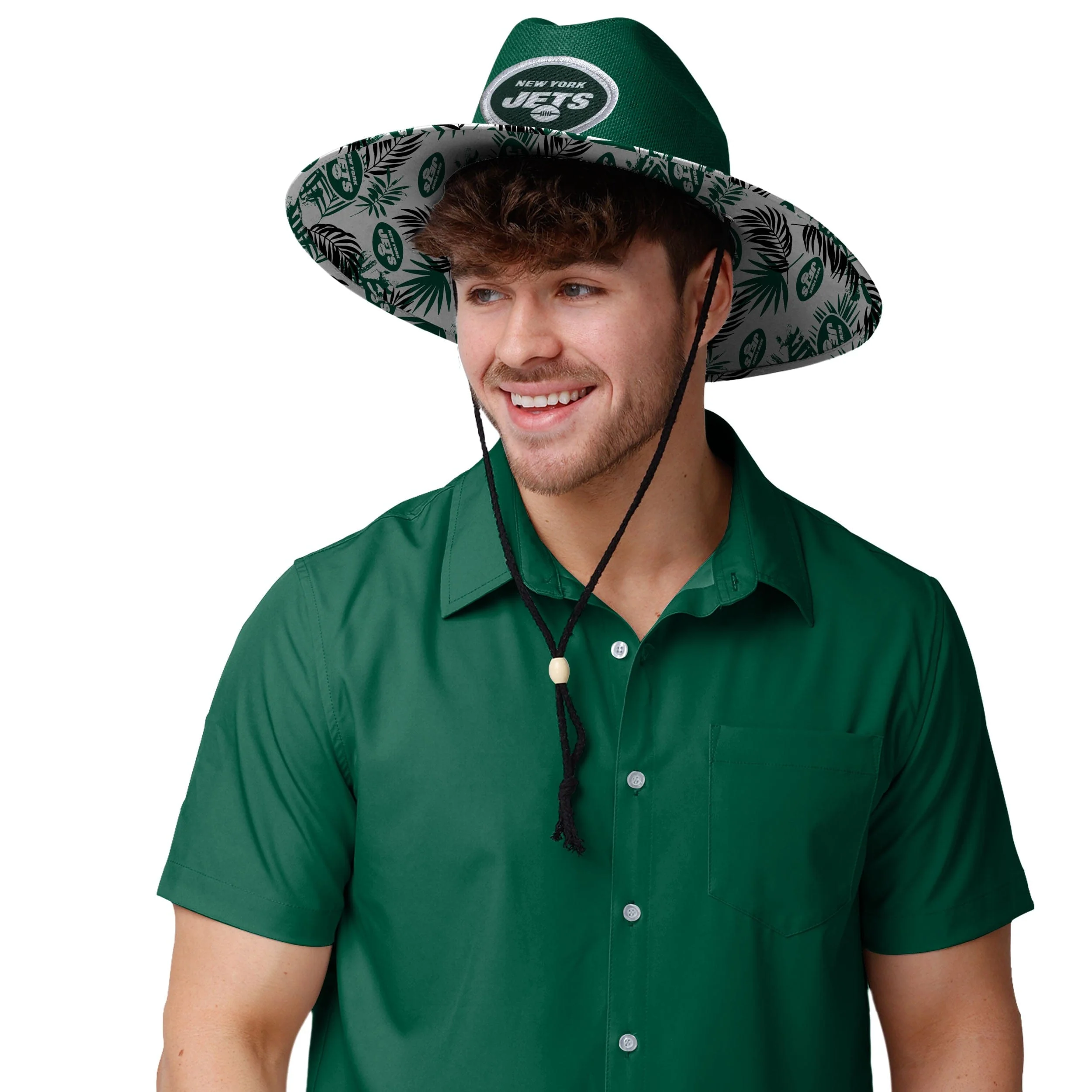 New York Jets NFL Team Color Straw Hat - Image 5
