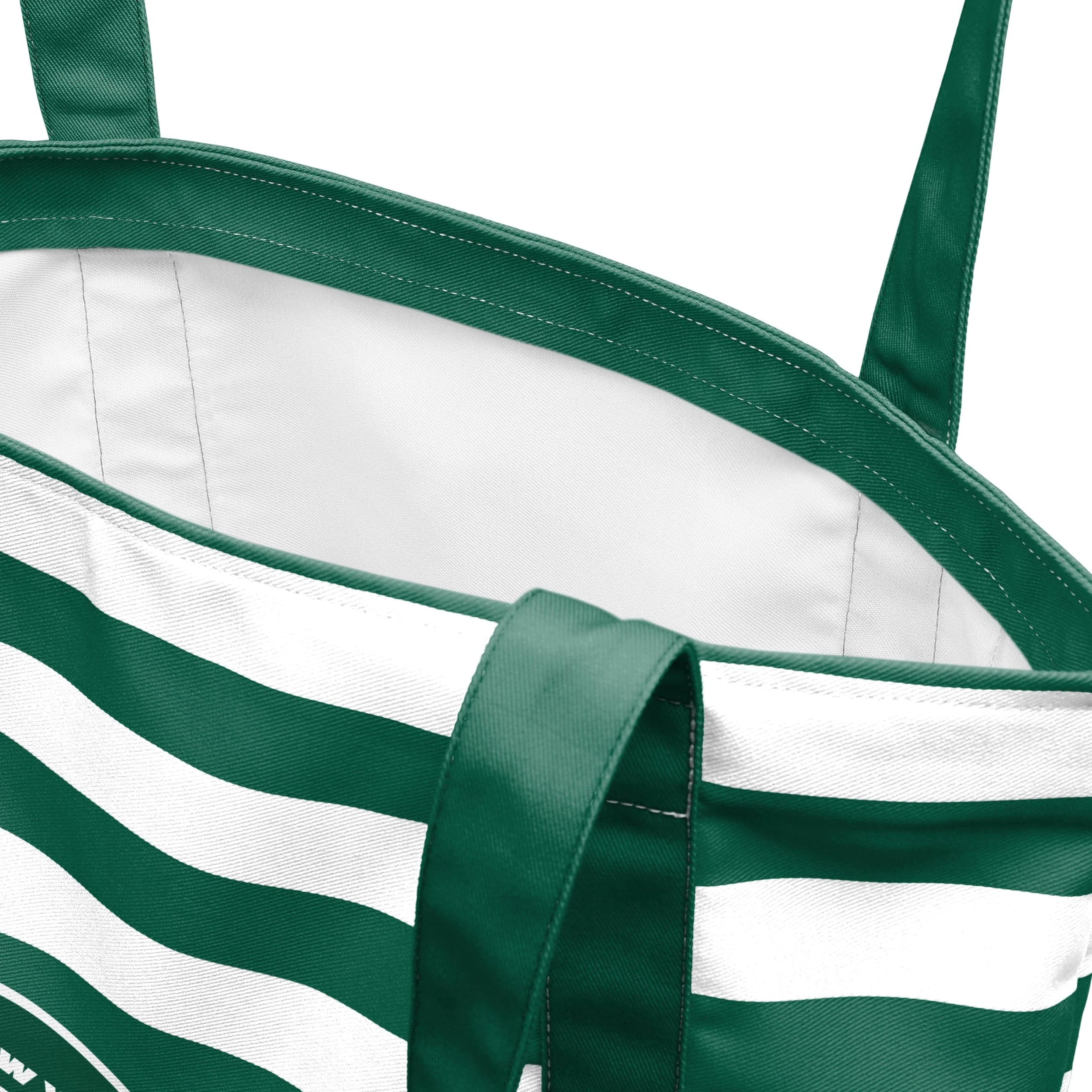 New York Jets NFL Team Stripe Canvas Tote Bag - Image 4