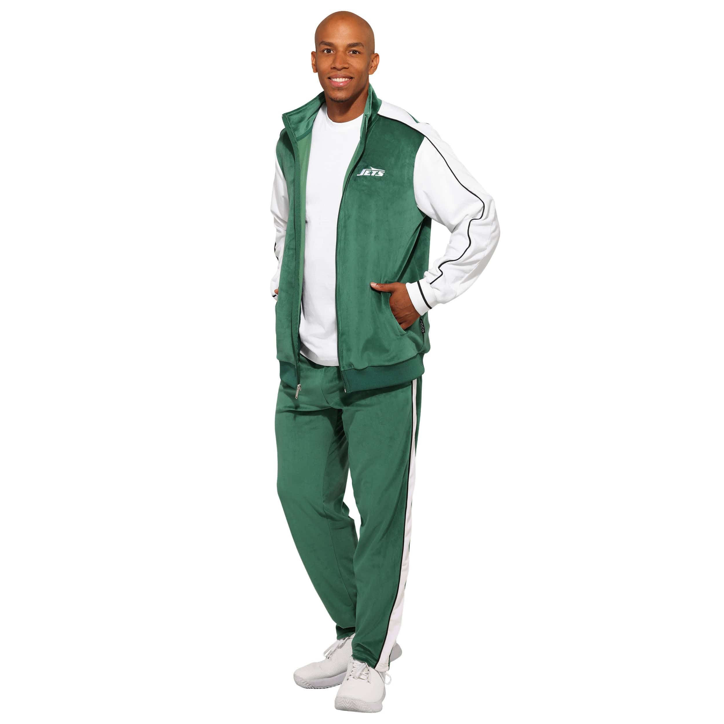 New York Jets NFL Two Tone Velour Zip Up Top - Image 5