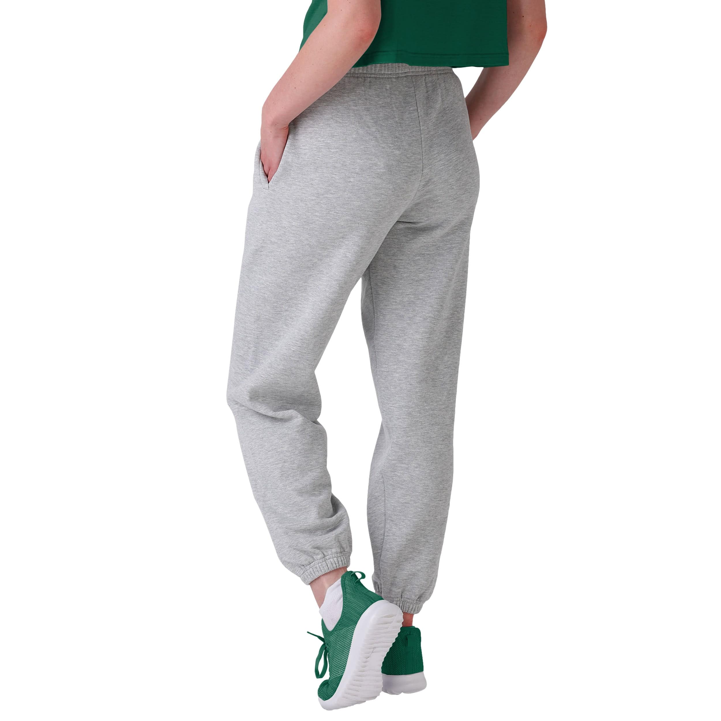 New York Jets NFL Womens Big Wordmark Gray Sweatpants - Image 2