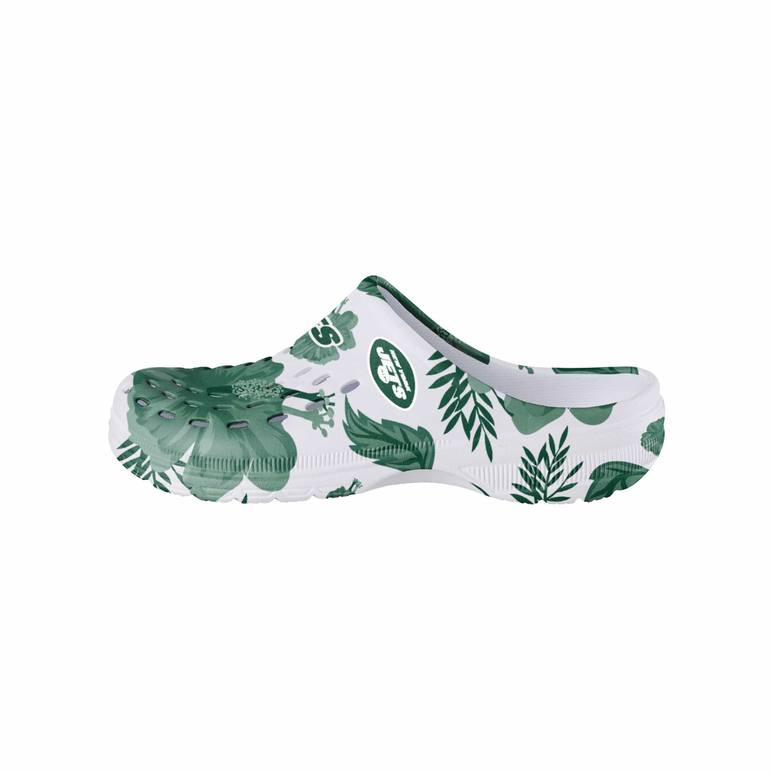 New York Jets NFL Womens Floral White Clog - Image 2
