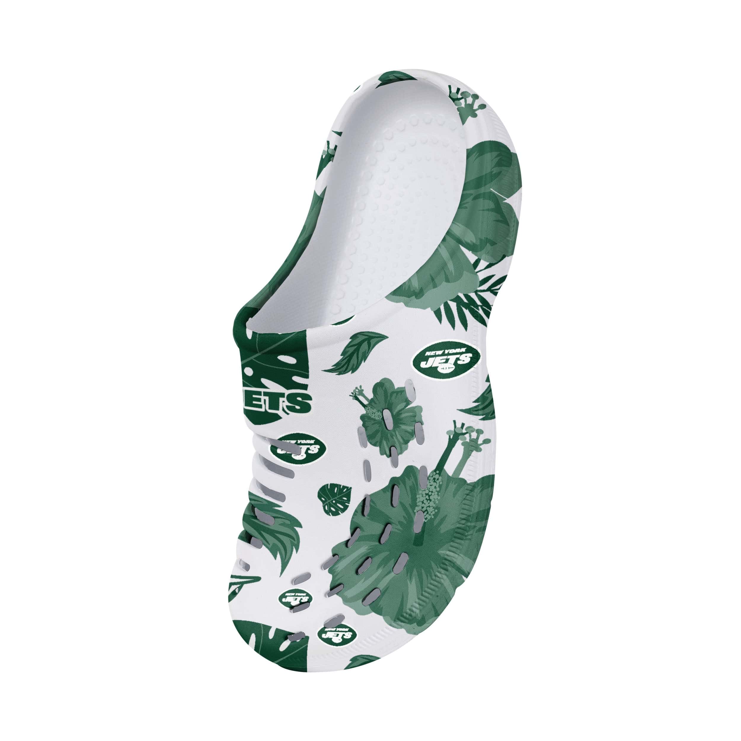 New York Jets NFL Womens Floral White Clog - Image 3