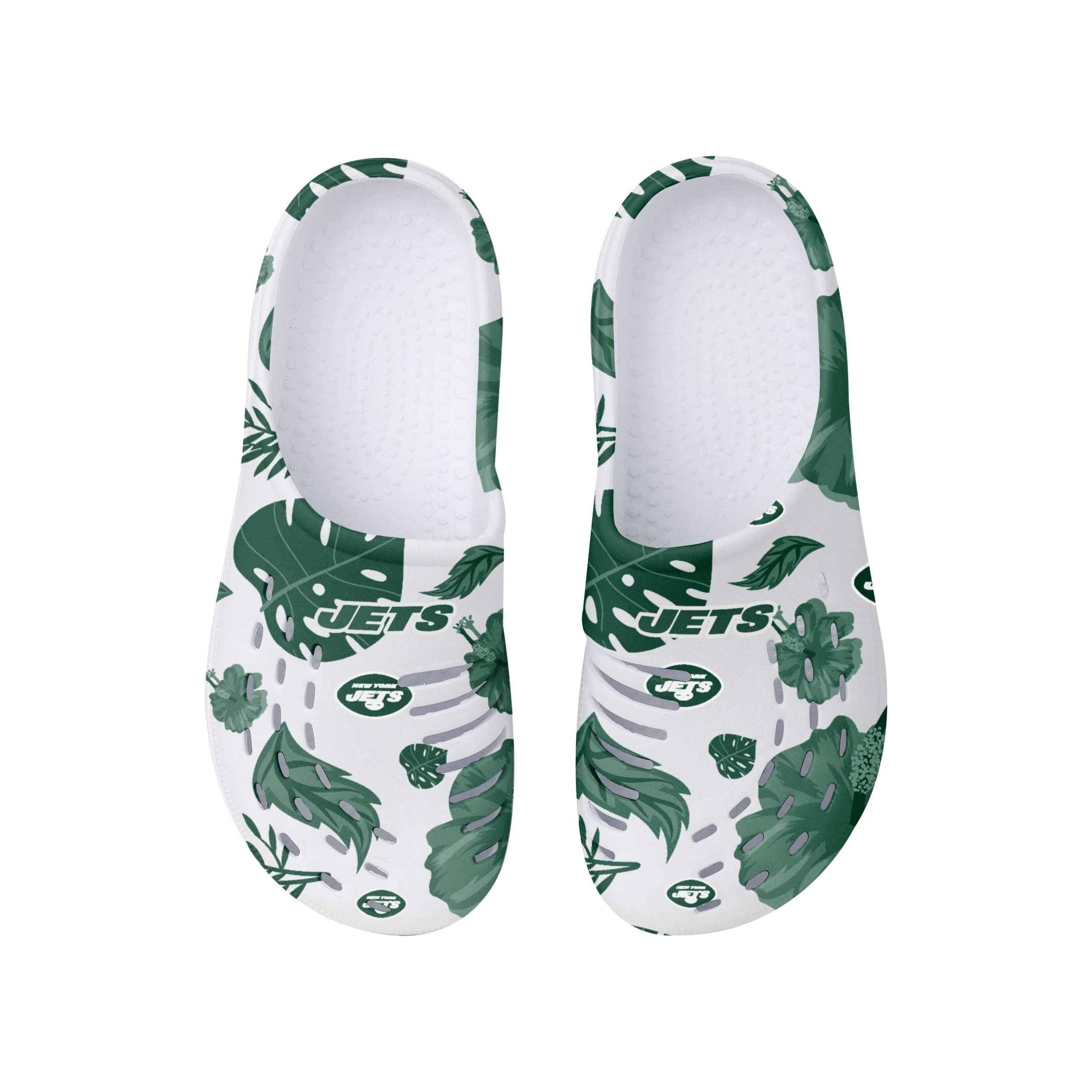 New York Jets NFL Womens Floral White Clog - Image 4