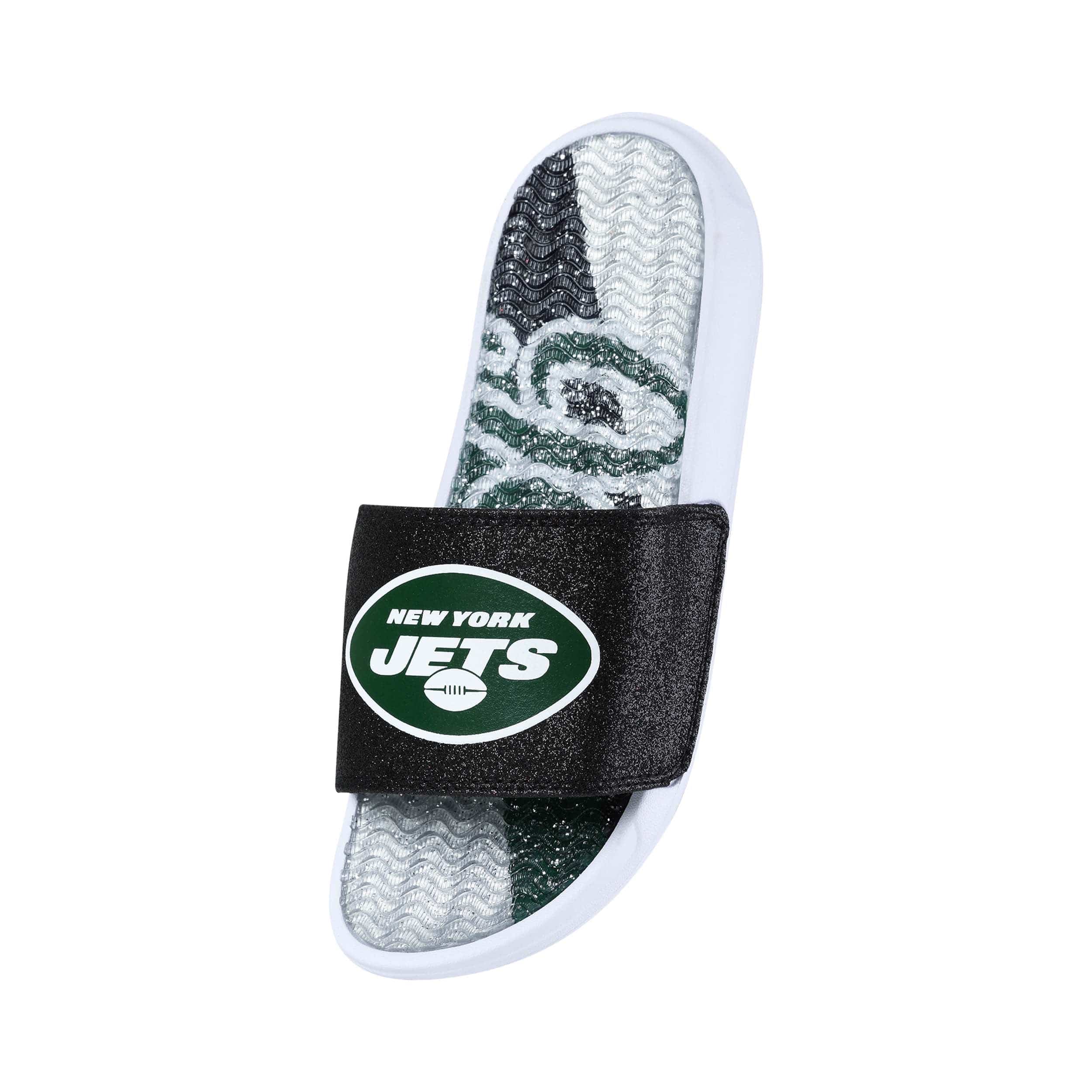New York Jets NFL Womens Glitter Gel Slide - Image 2
