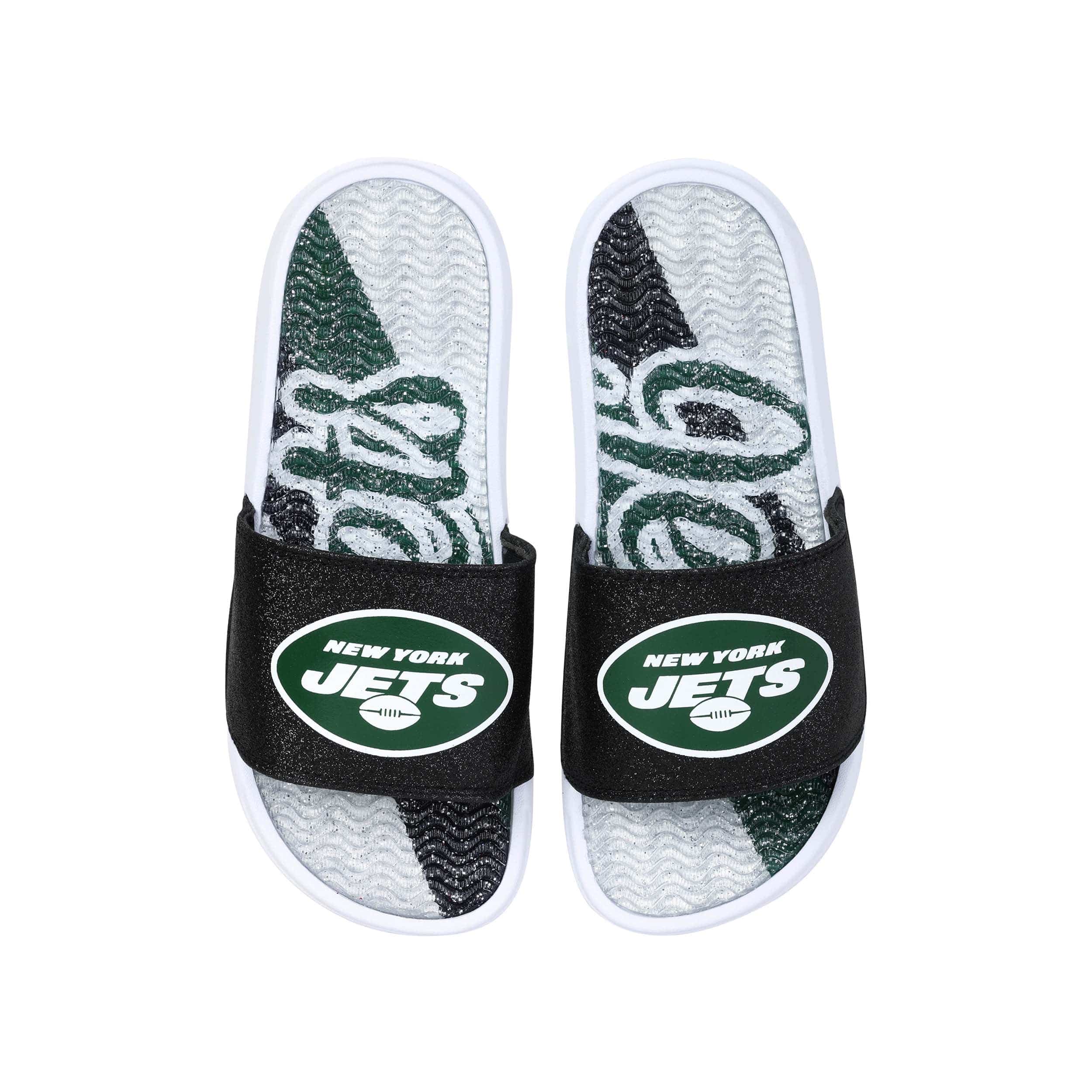 New York Jets NFL Womens Glitter Gel Slide - Image 3