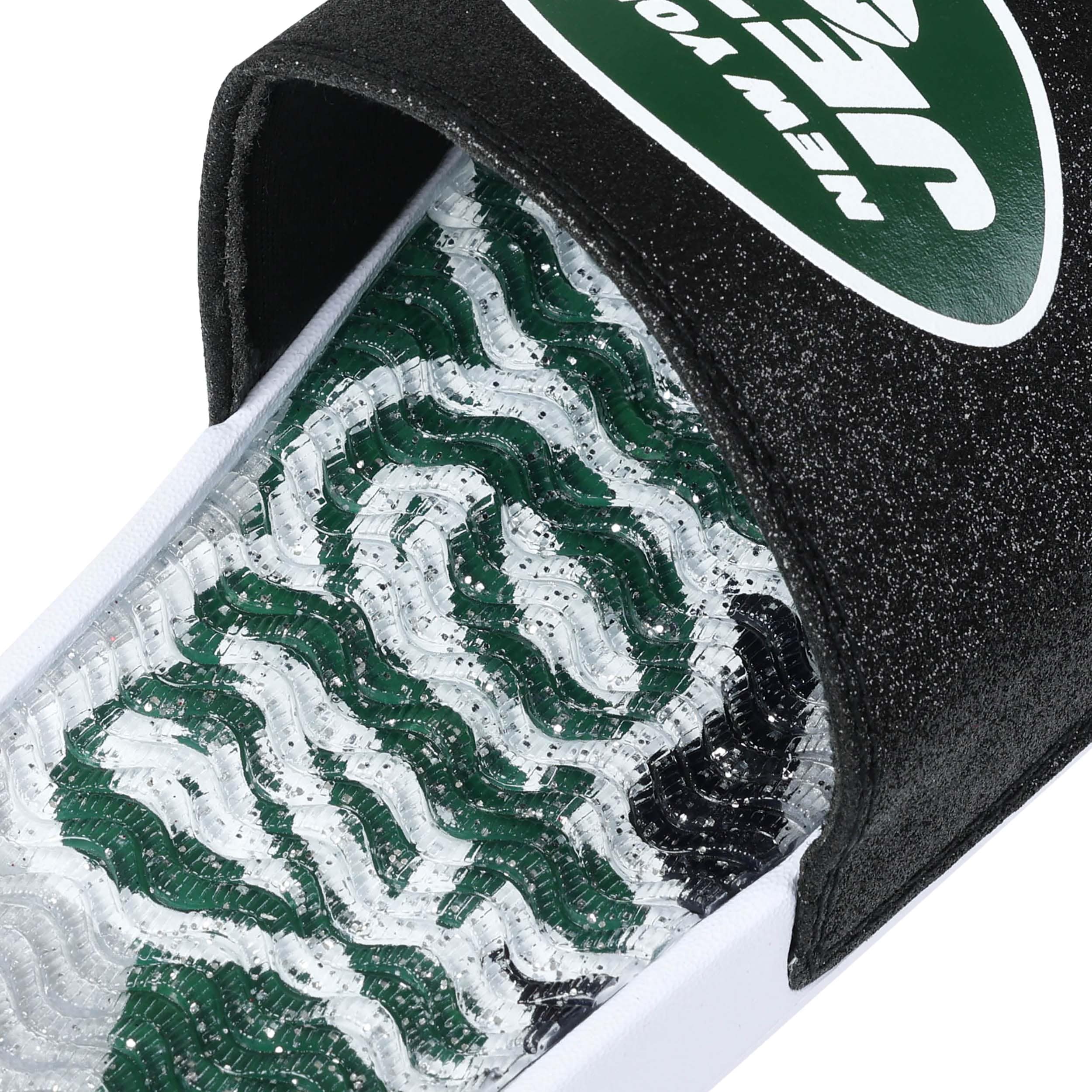 New York Jets NFL Womens Glitter Gel Slide - Image 4