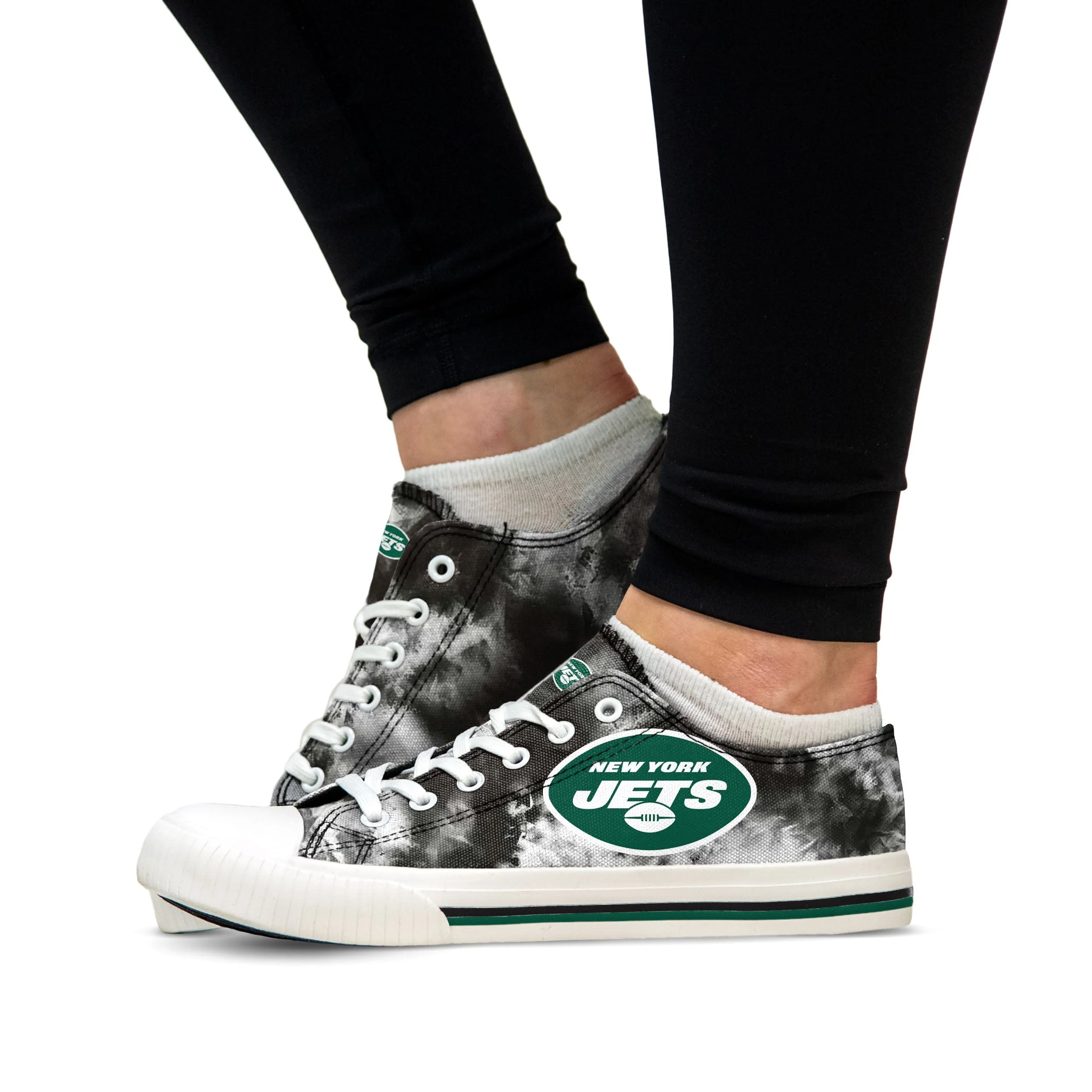 New York Jets NFL Womens Low Top Tie-Dye Canvas Shoe - Image 4