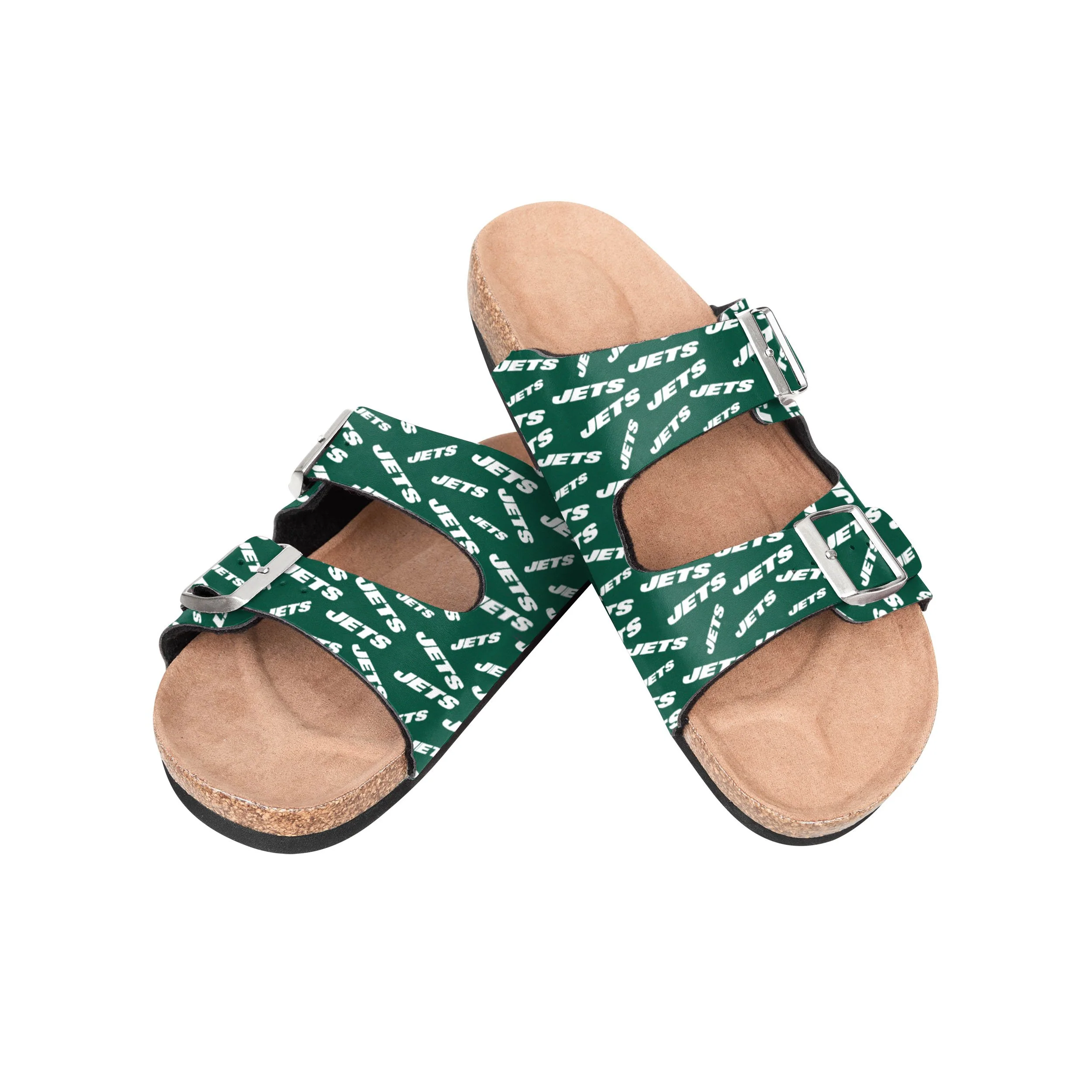New York Jets NFL Womens Mini Print Double Buckle Sandal