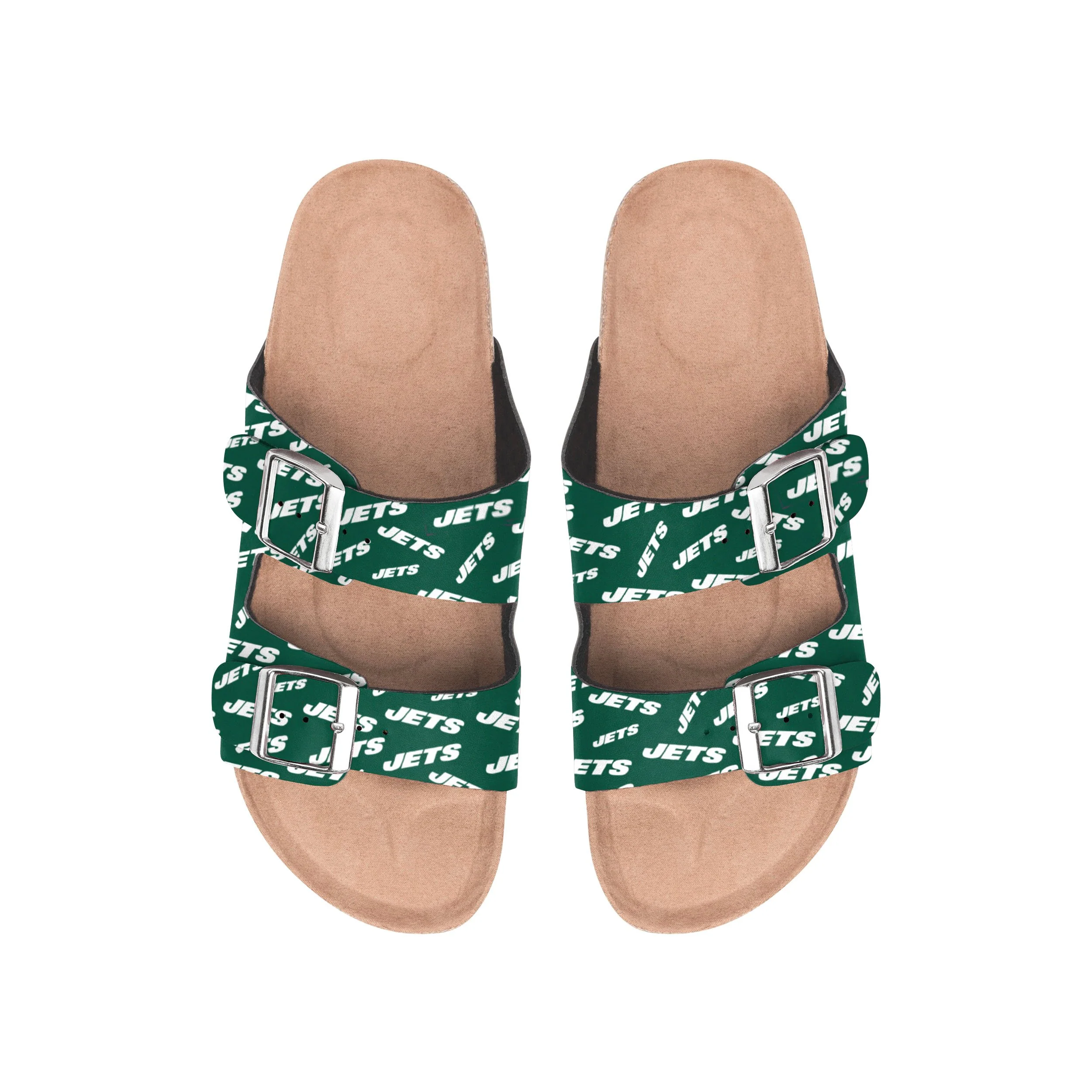 New York Jets NFL Womens Mini Print Double Buckle Sandal - Image 2