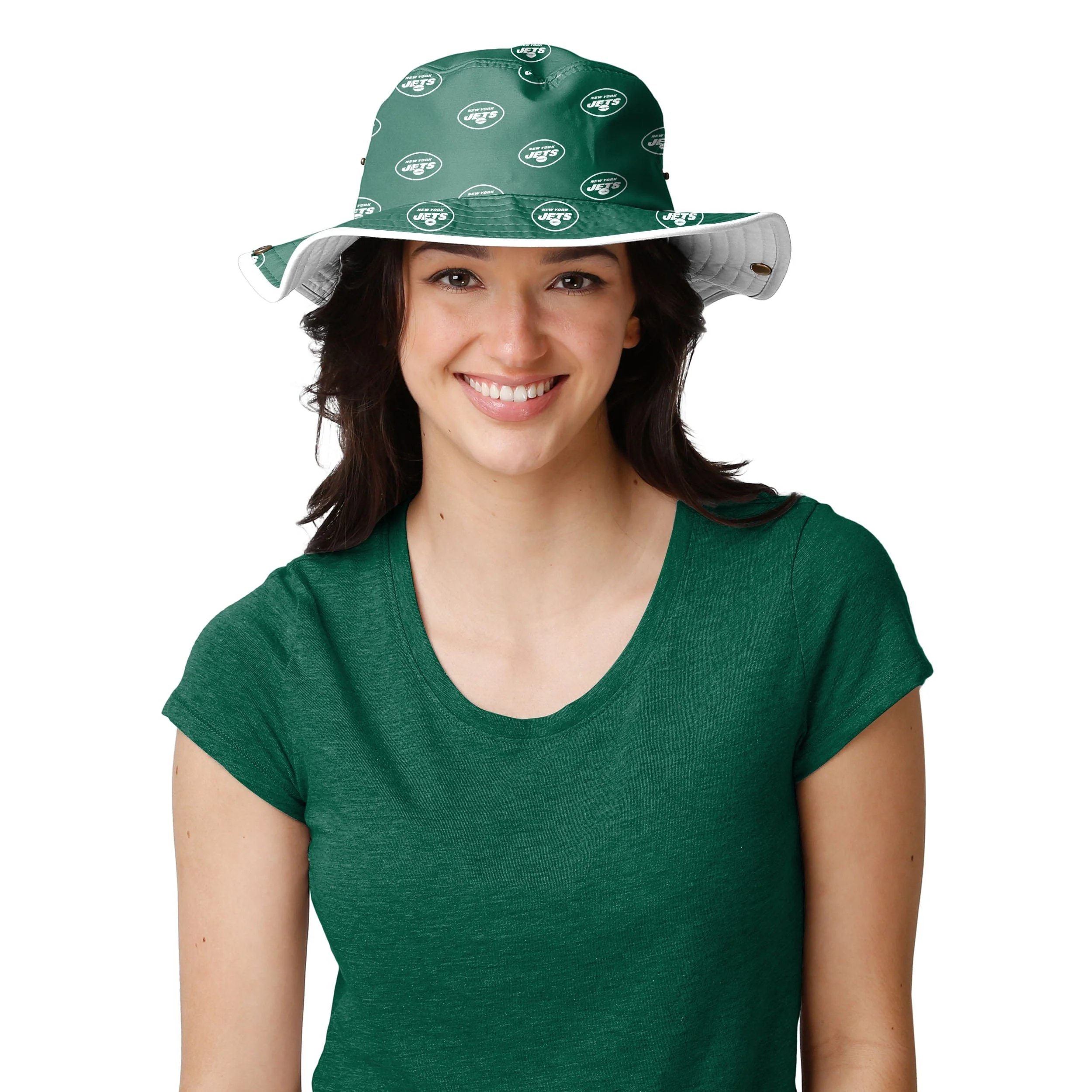 New York Jets NFL Womens Mini Print Hybrid Boonie Hat - Image 2