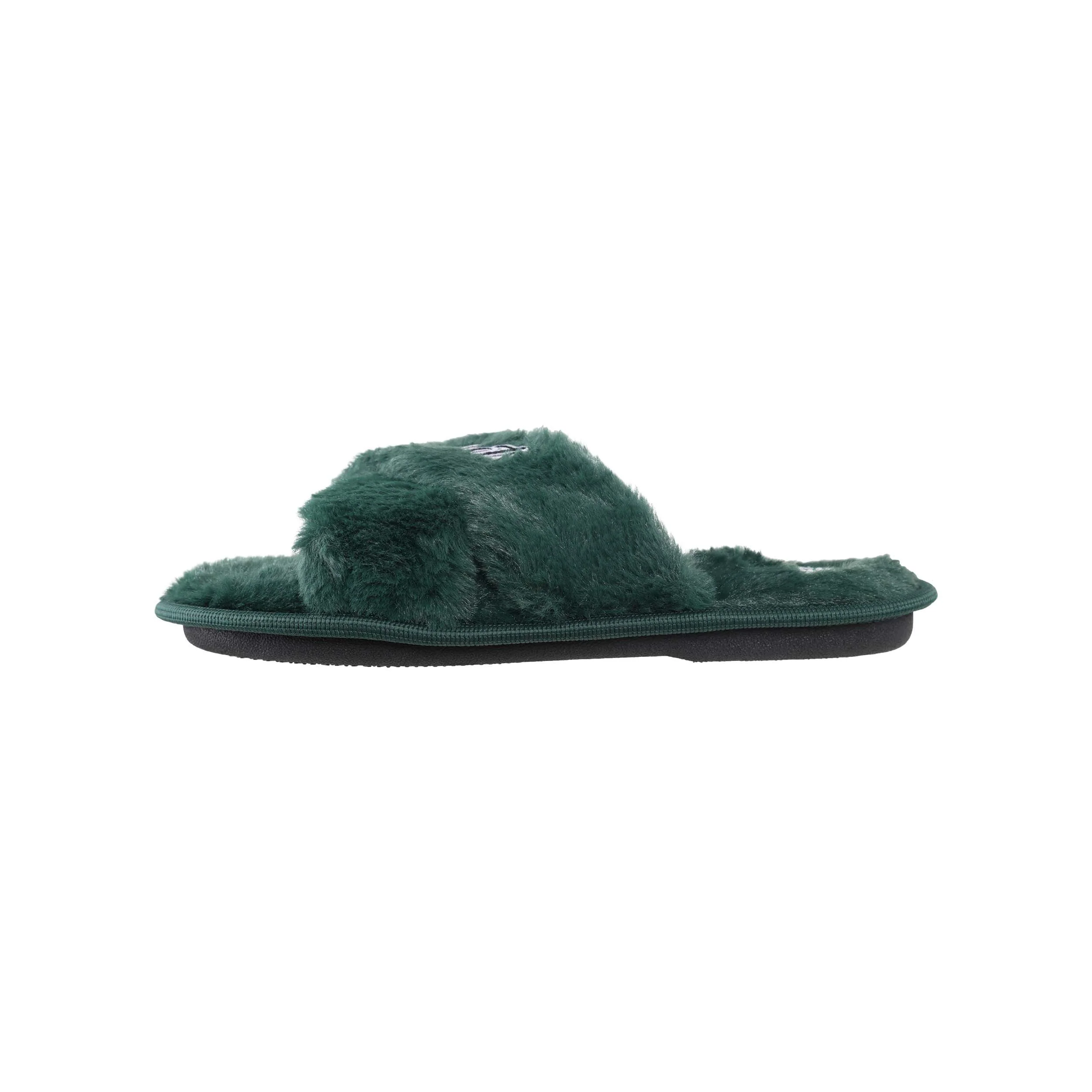 New York Jets NFL Womens Script Wordmark Fur Cross Slide - Image 4