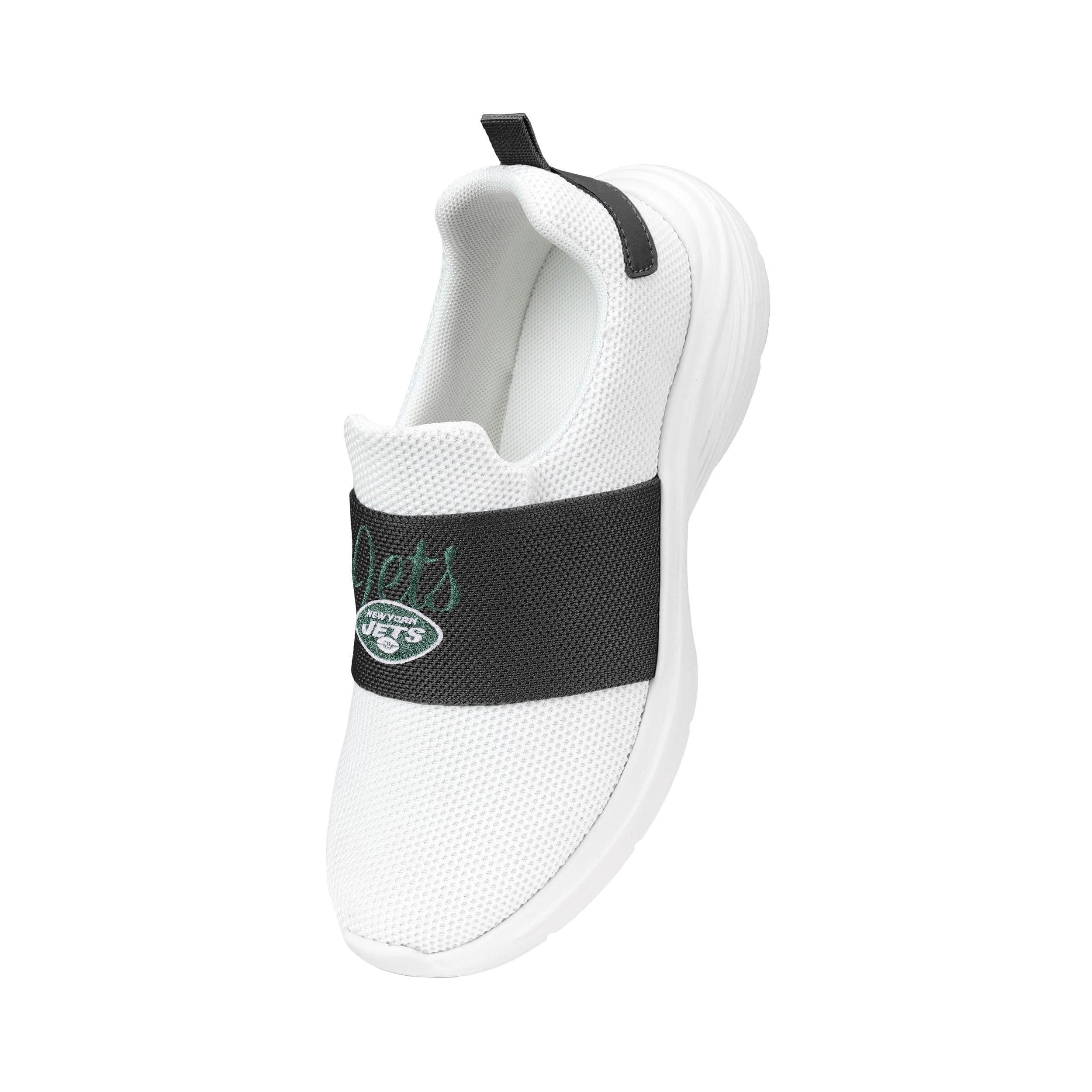 New York Jets NFL Womens Script Wordmark White Slip On Sneakers - Image 2