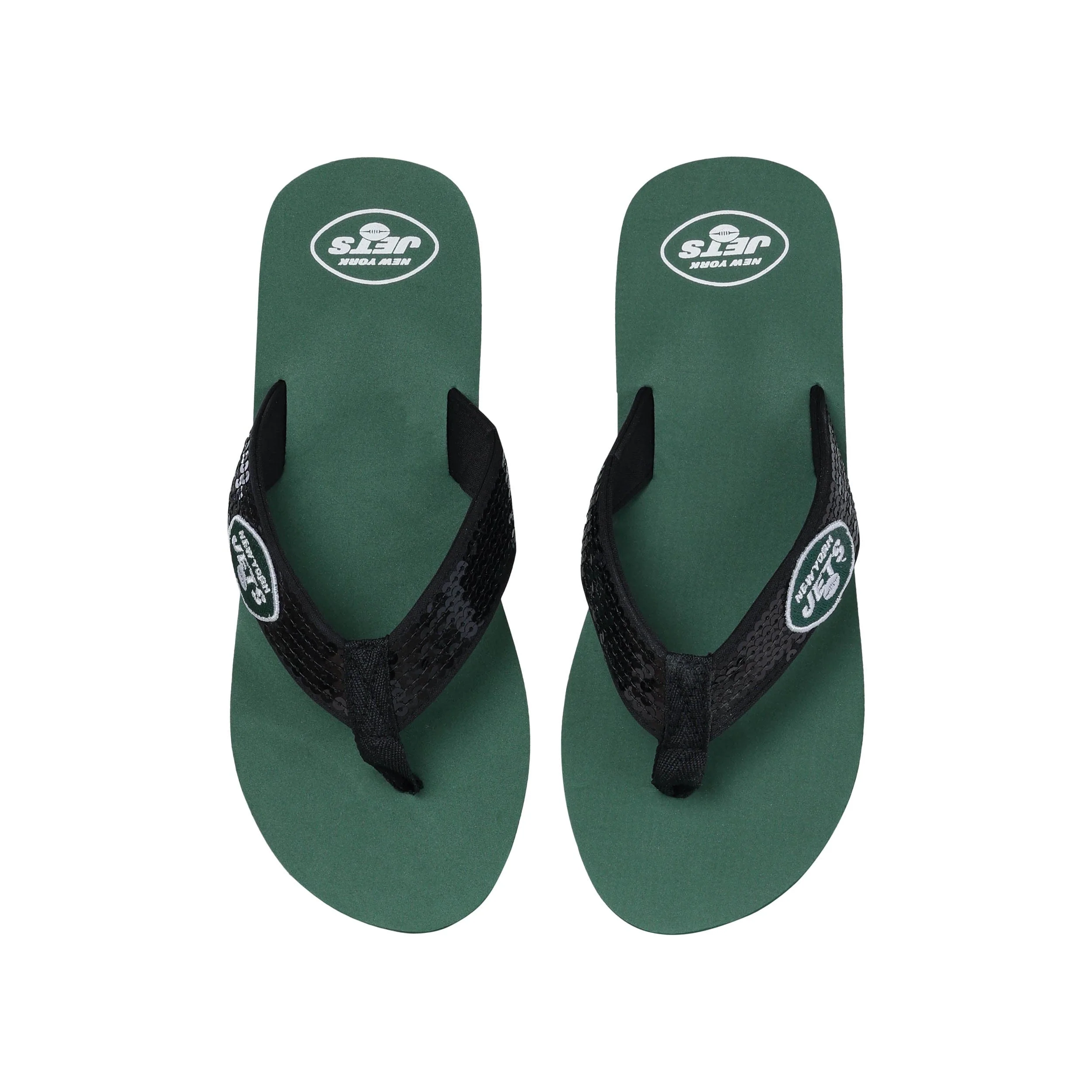 New York Jets NFL Womens Sequin Flip Flop - Image 3