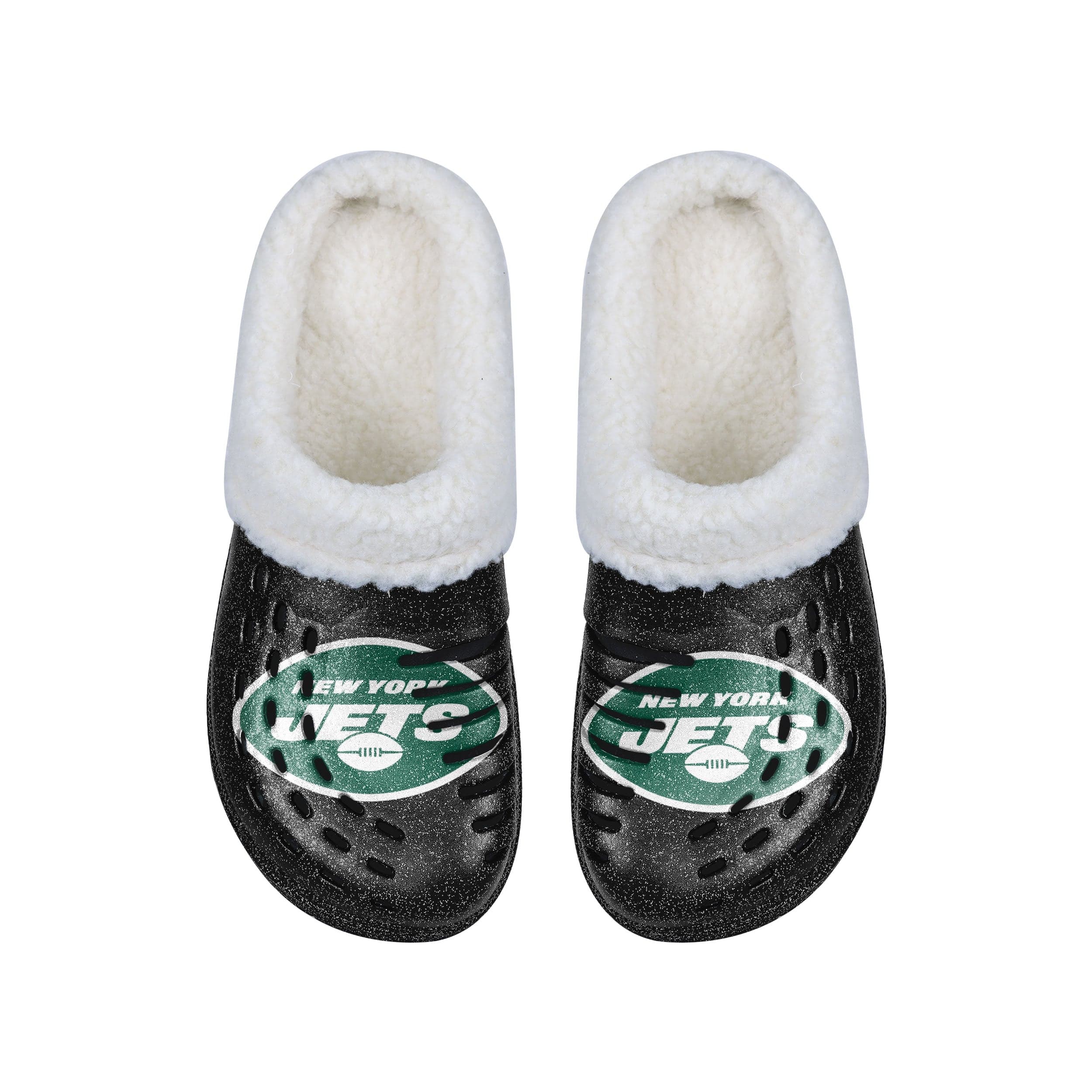 New York Jets NFL Womens Sherpa Lined Glitter Clog - Image 4