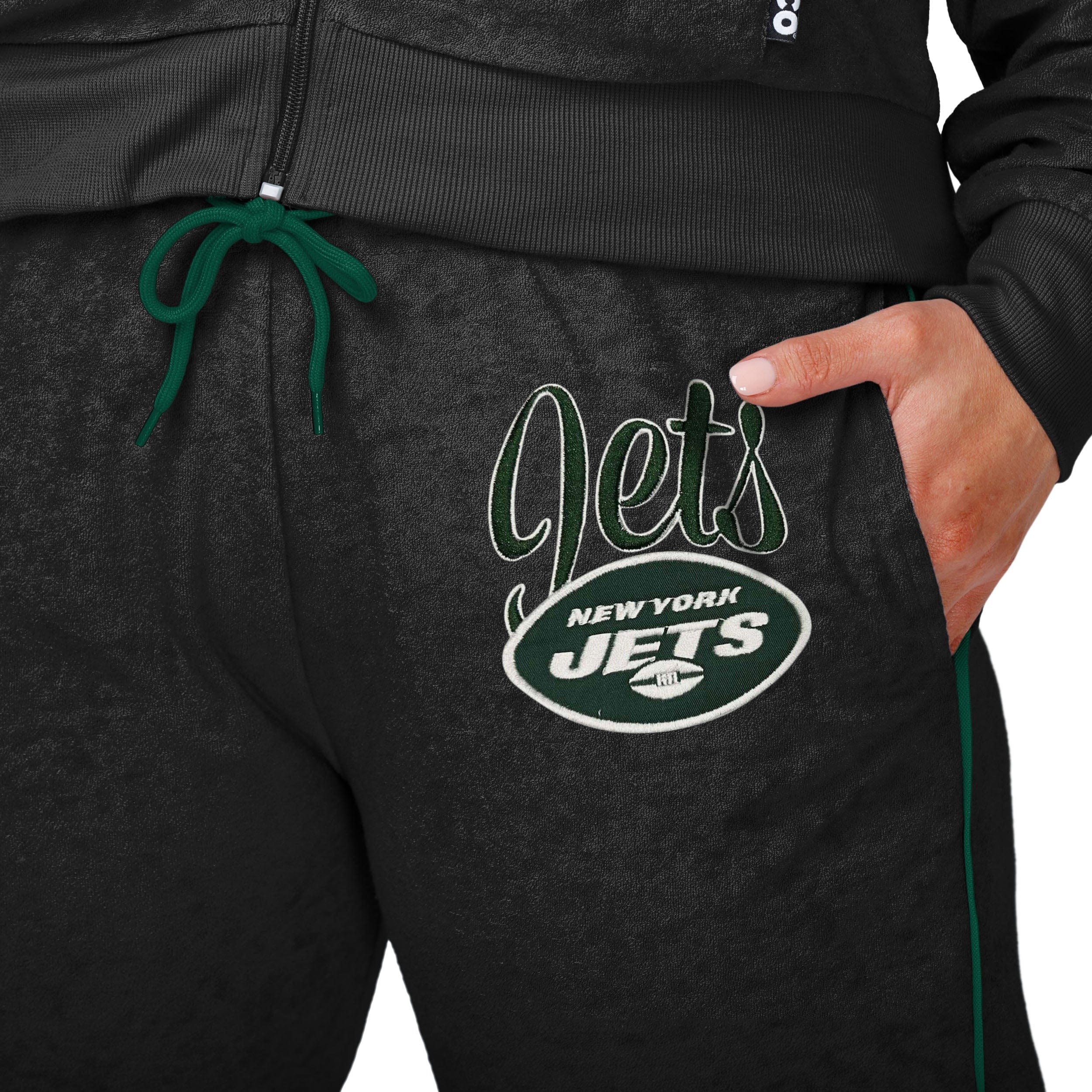 New York Jets NFL Womens Terry Knit Joggers - Image 3