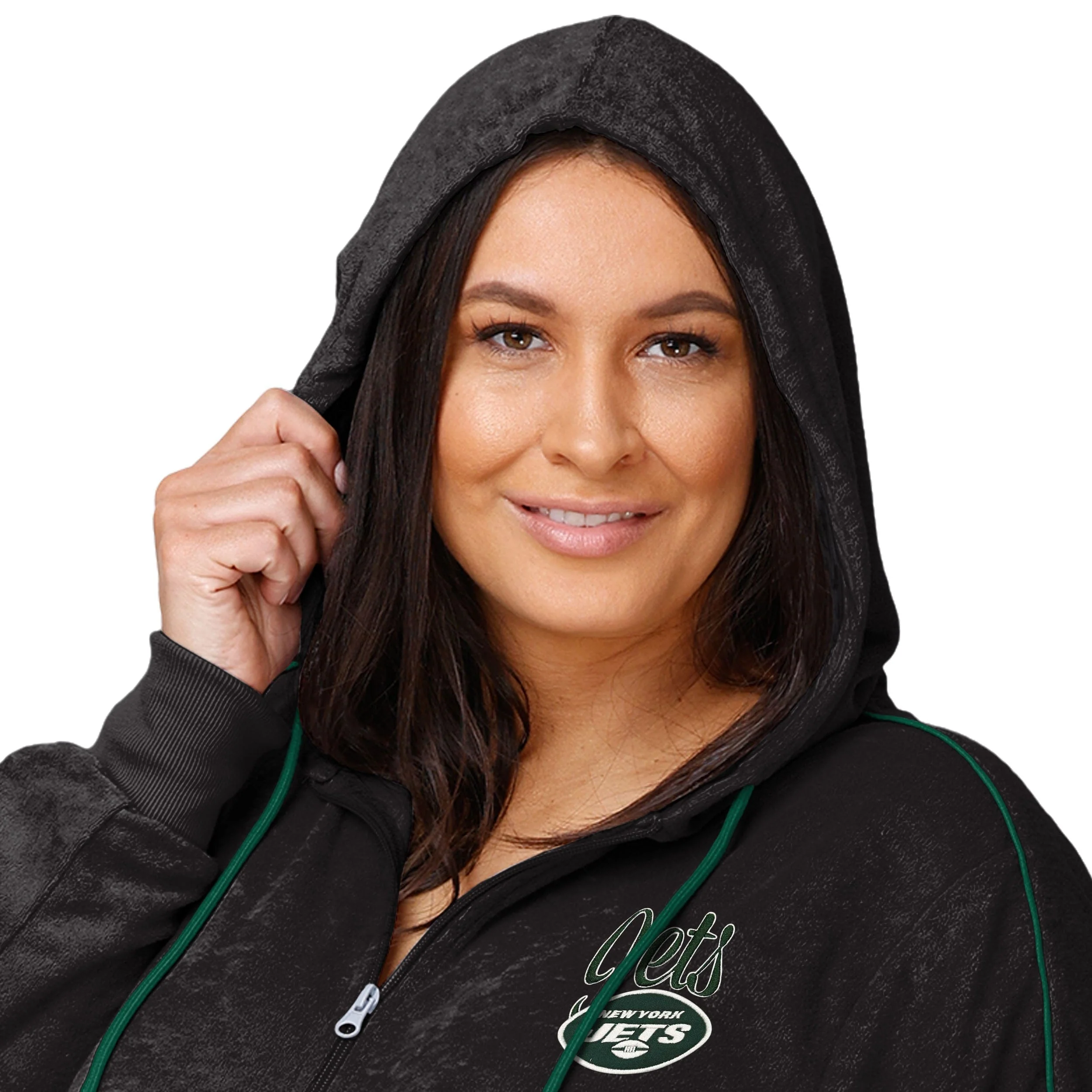 New York Jets NFL Womens Terry Knit Zip Up Top - Image 3