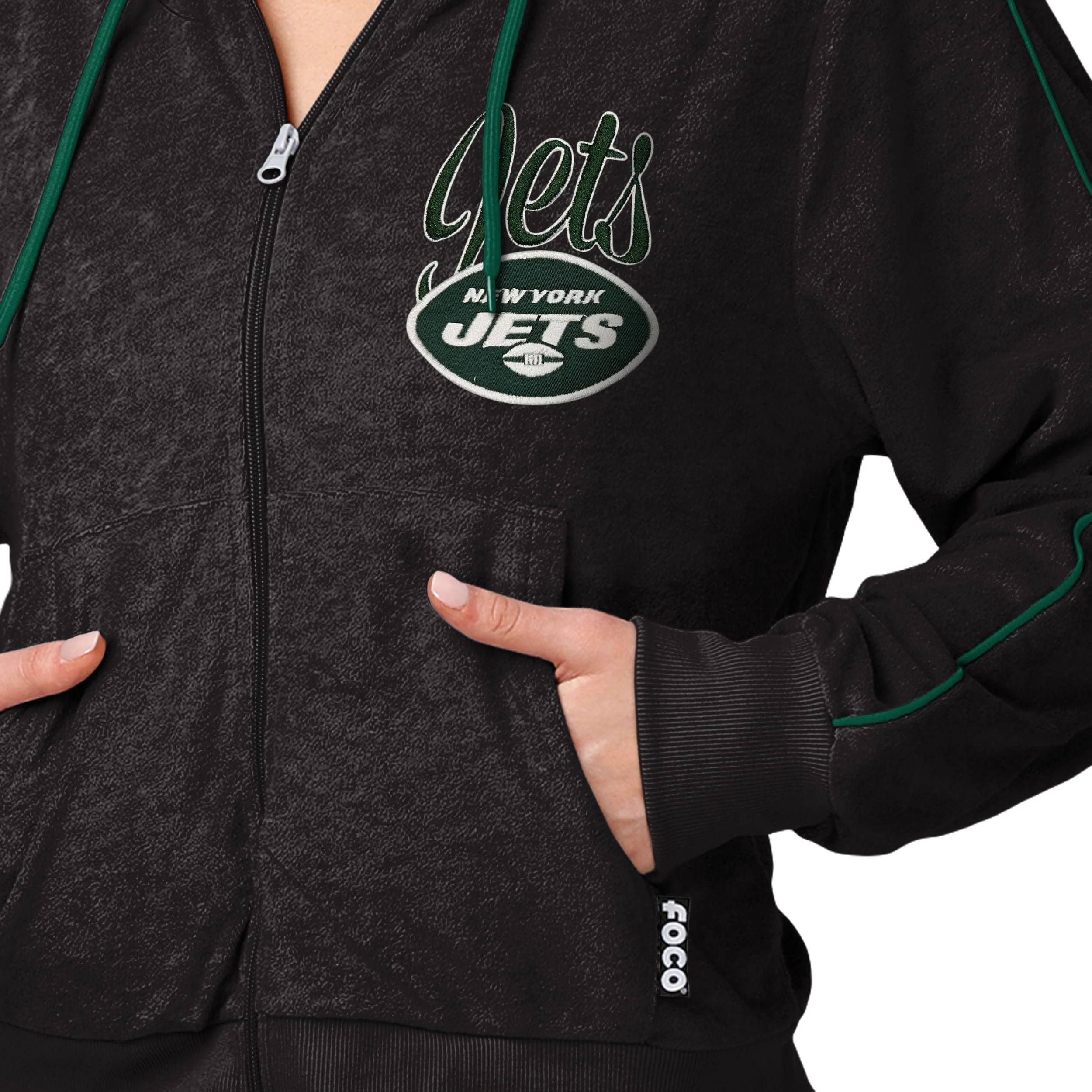 New York Jets NFL Womens Terry Knit Zip Up Top - Image 4