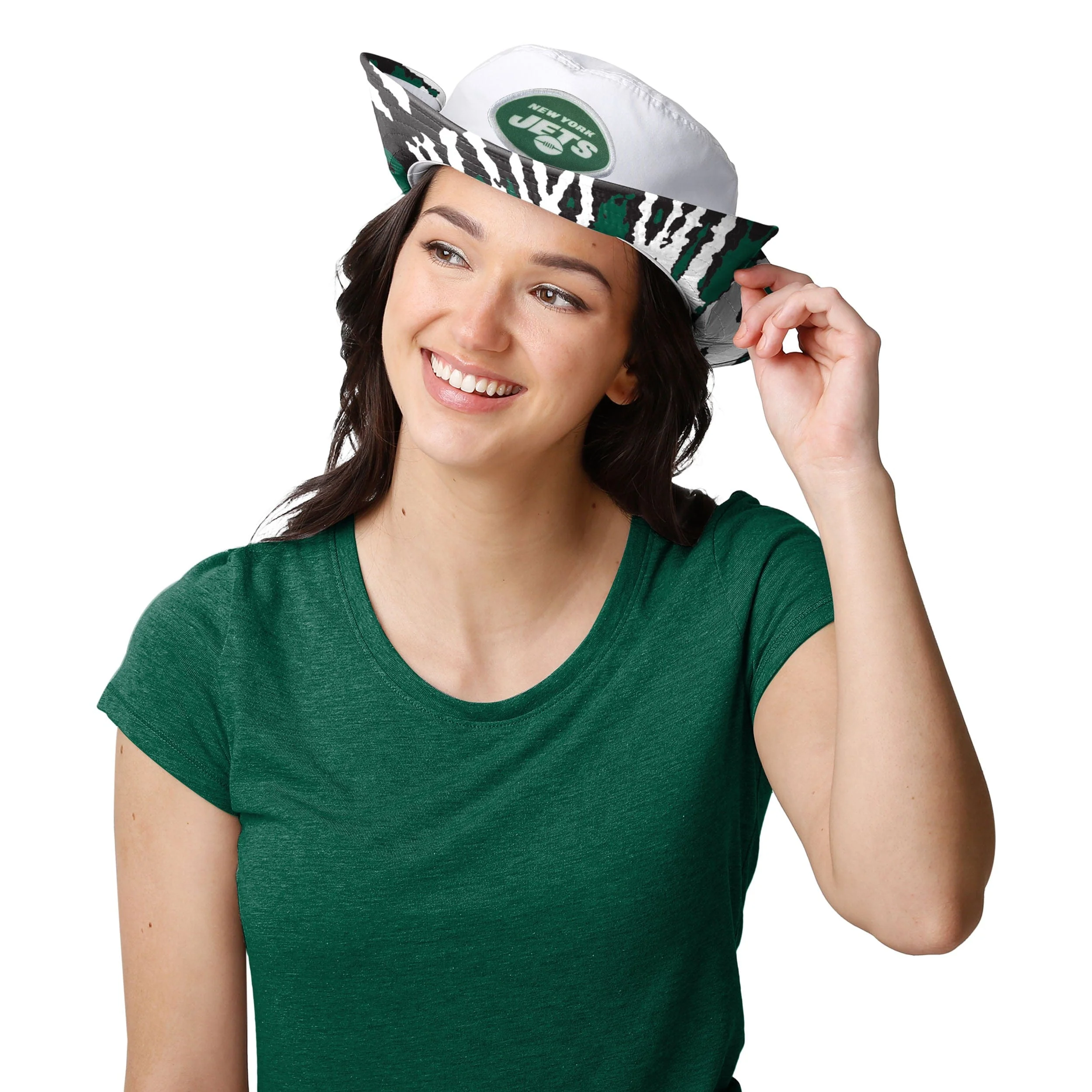New York Jets NFL Womens White Hybrid Boonie Hat - Image 4