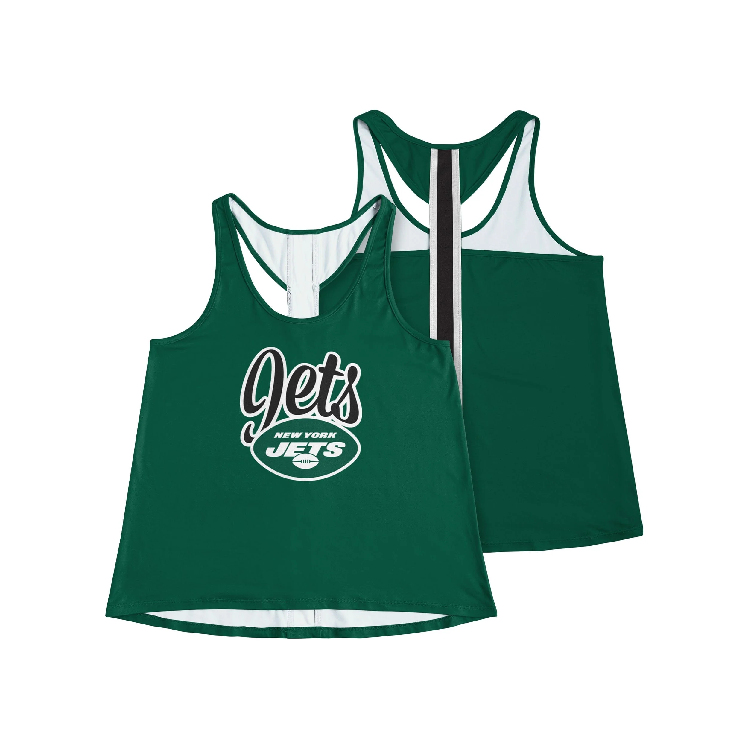 New York Jets NFL Womens Wordmark Team Stripe Sleeveless Top - Image 3