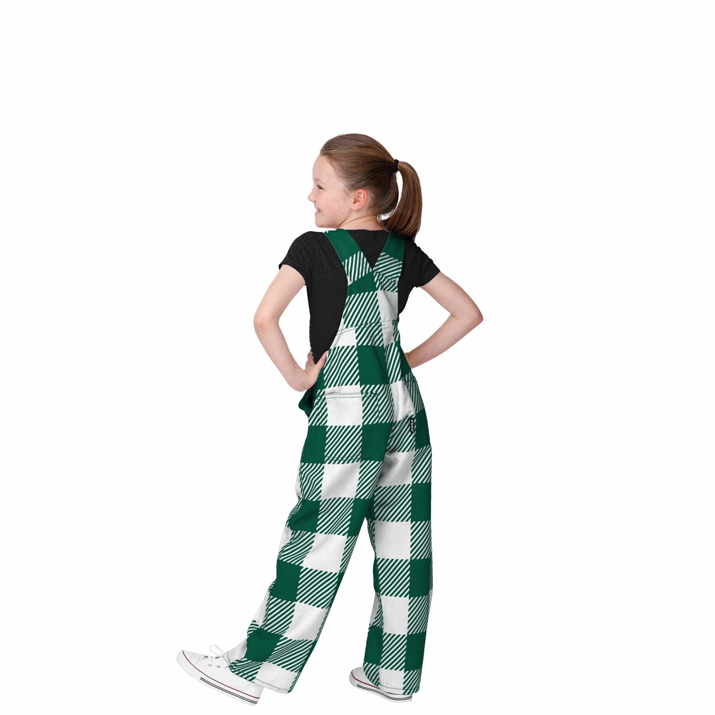 New York Jets NFL Youth Plaid Bib Overalls - Image 2