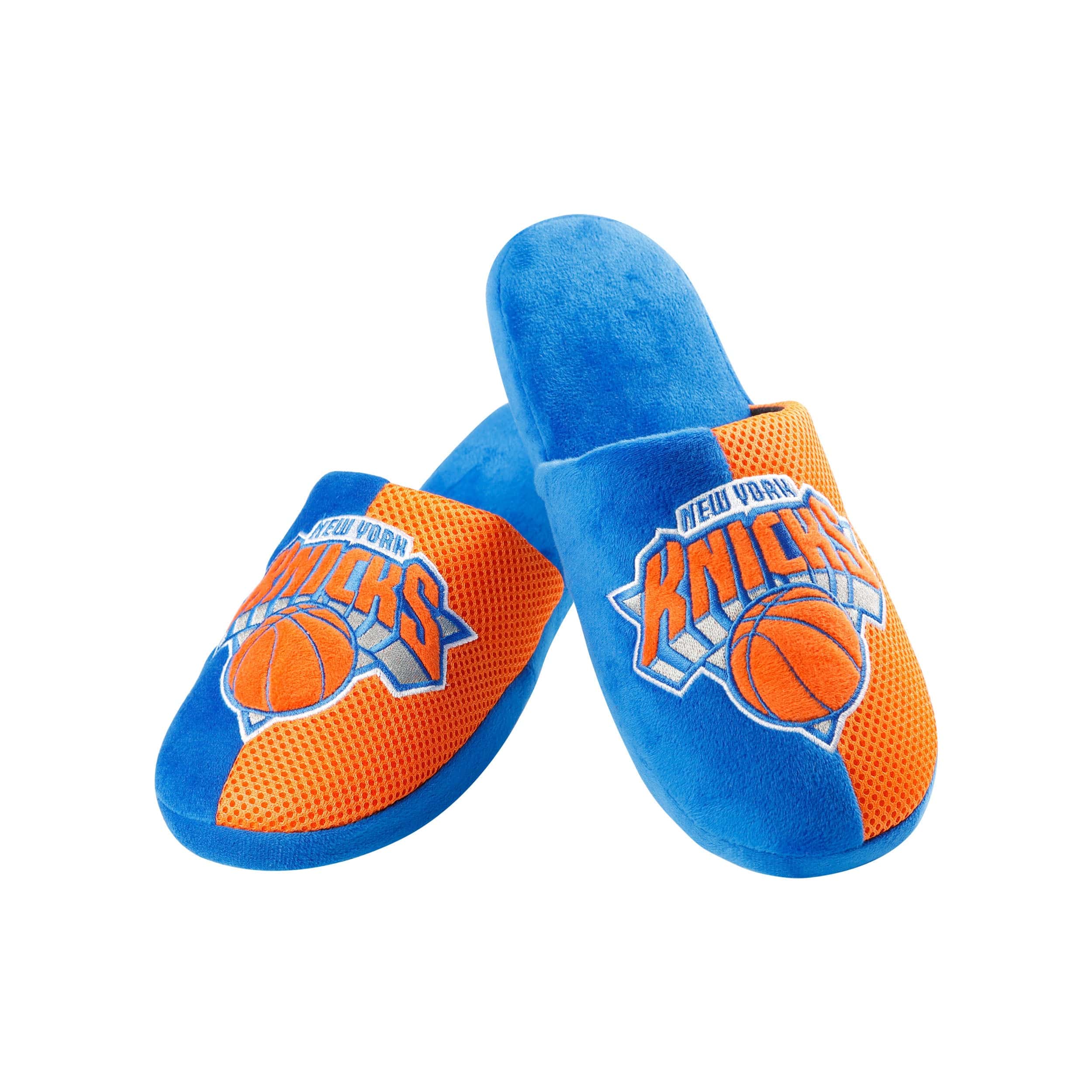 New York Knicks NBA Mens Team Logo Staycation Slippers