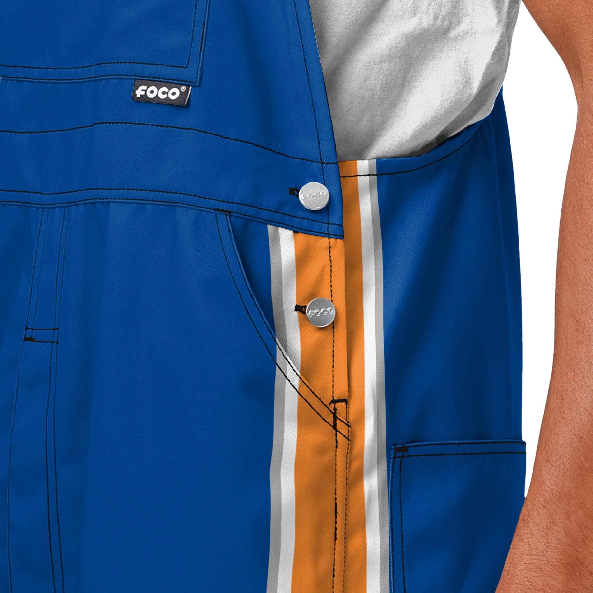 New York Knicks NBA Mens Team Stripe Bib Overalls - Image 4