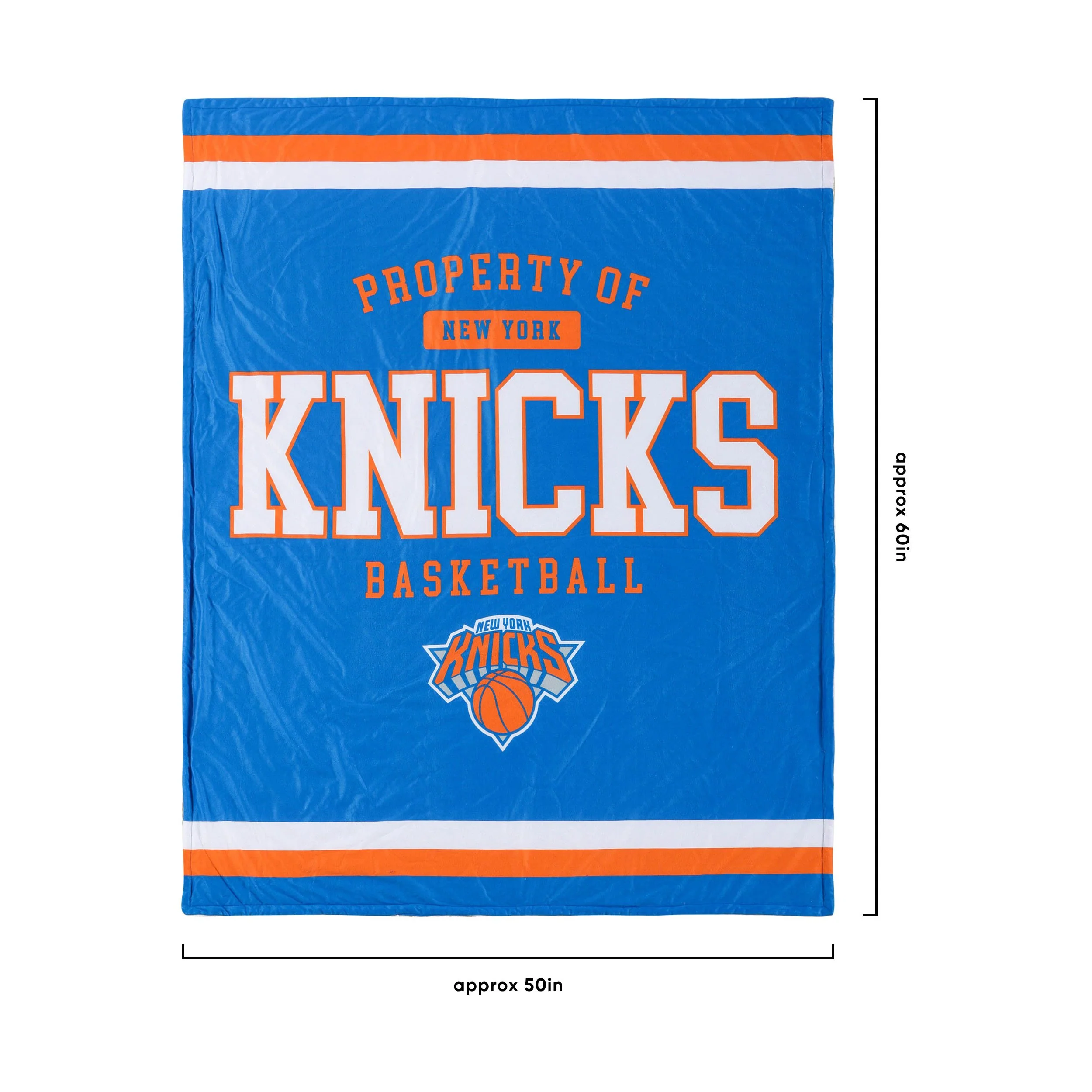 New York Knicks NBA Team Property Sherpa Plush Throw Blanket - Image 3