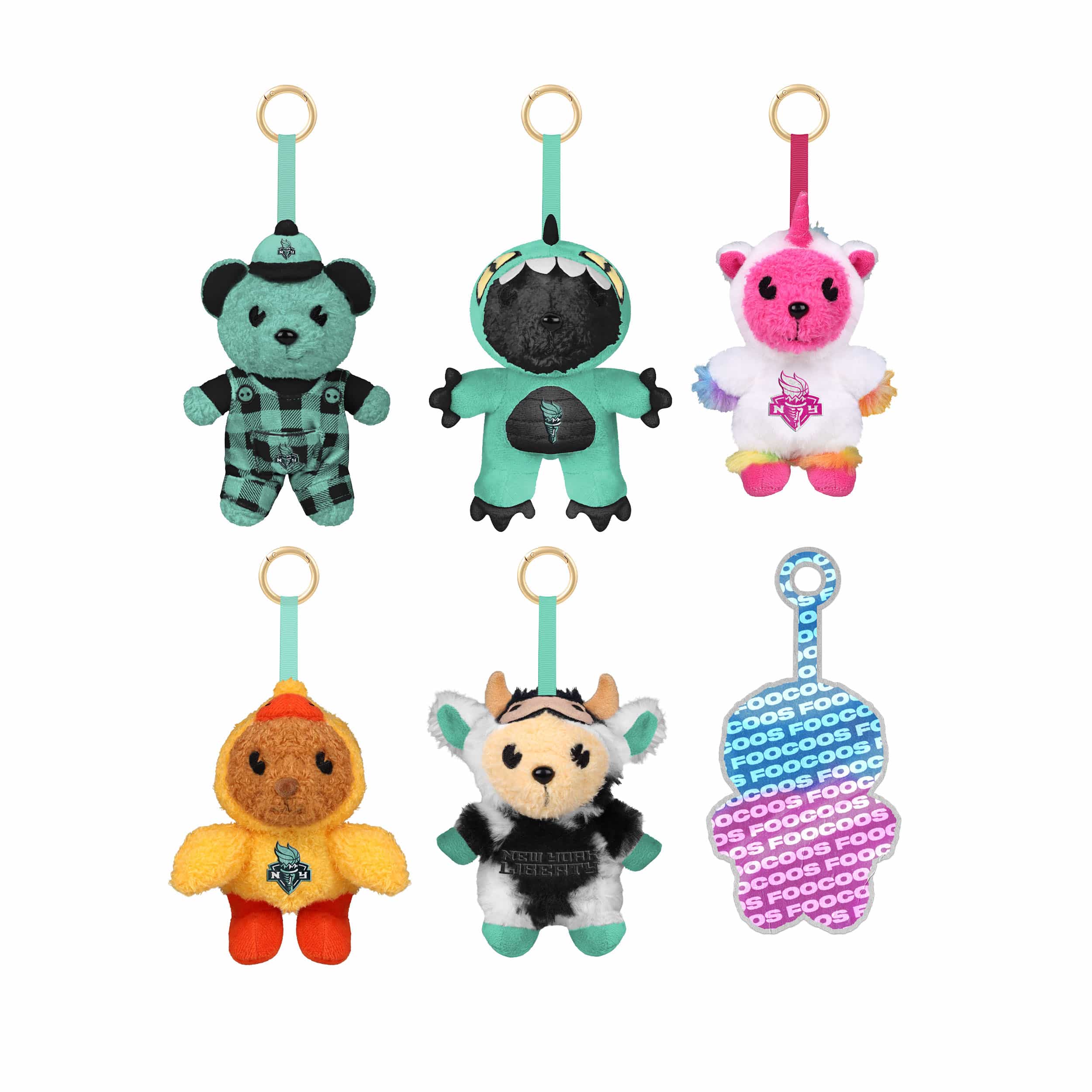 New York Liberty WNBA FOOCOOS Plush Bag Charm Keychain Blind Box Series 1 (PREORDER - SHIPS LATE JULY)