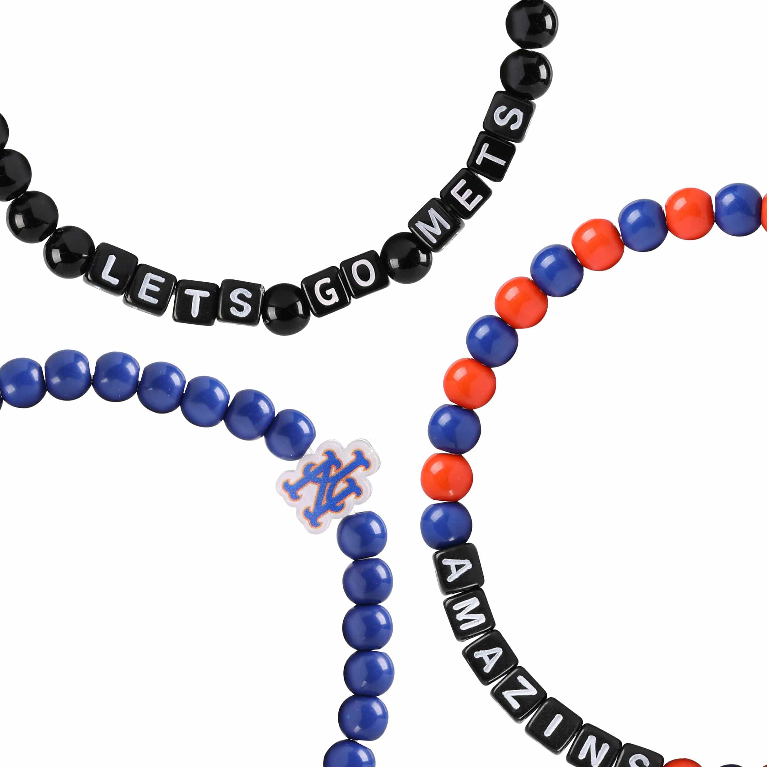 New York Mets MLB 3 Pack Beaded Friendship Bracelet - Image 2