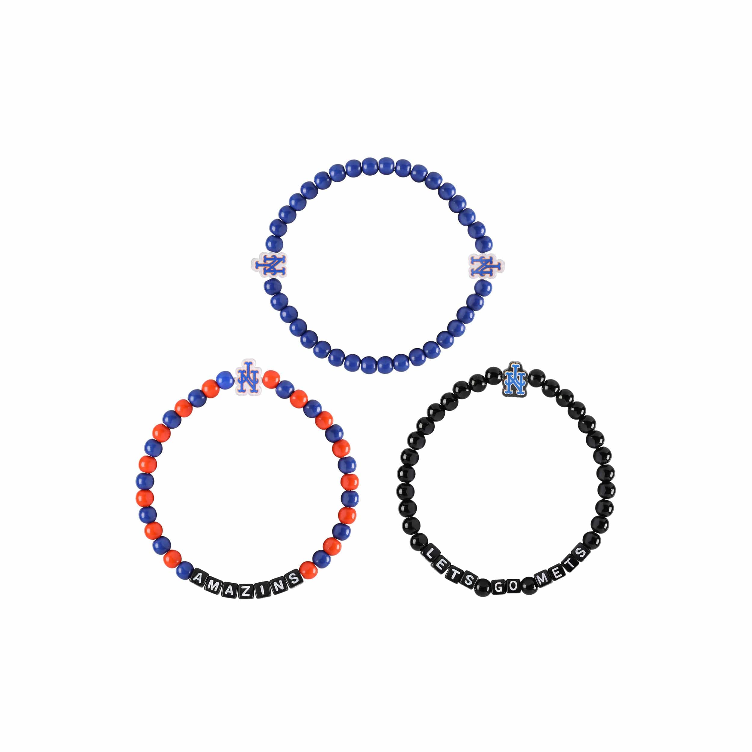 New York Mets MLB 3 Pack Beaded Friendship Bracelet - Image 3