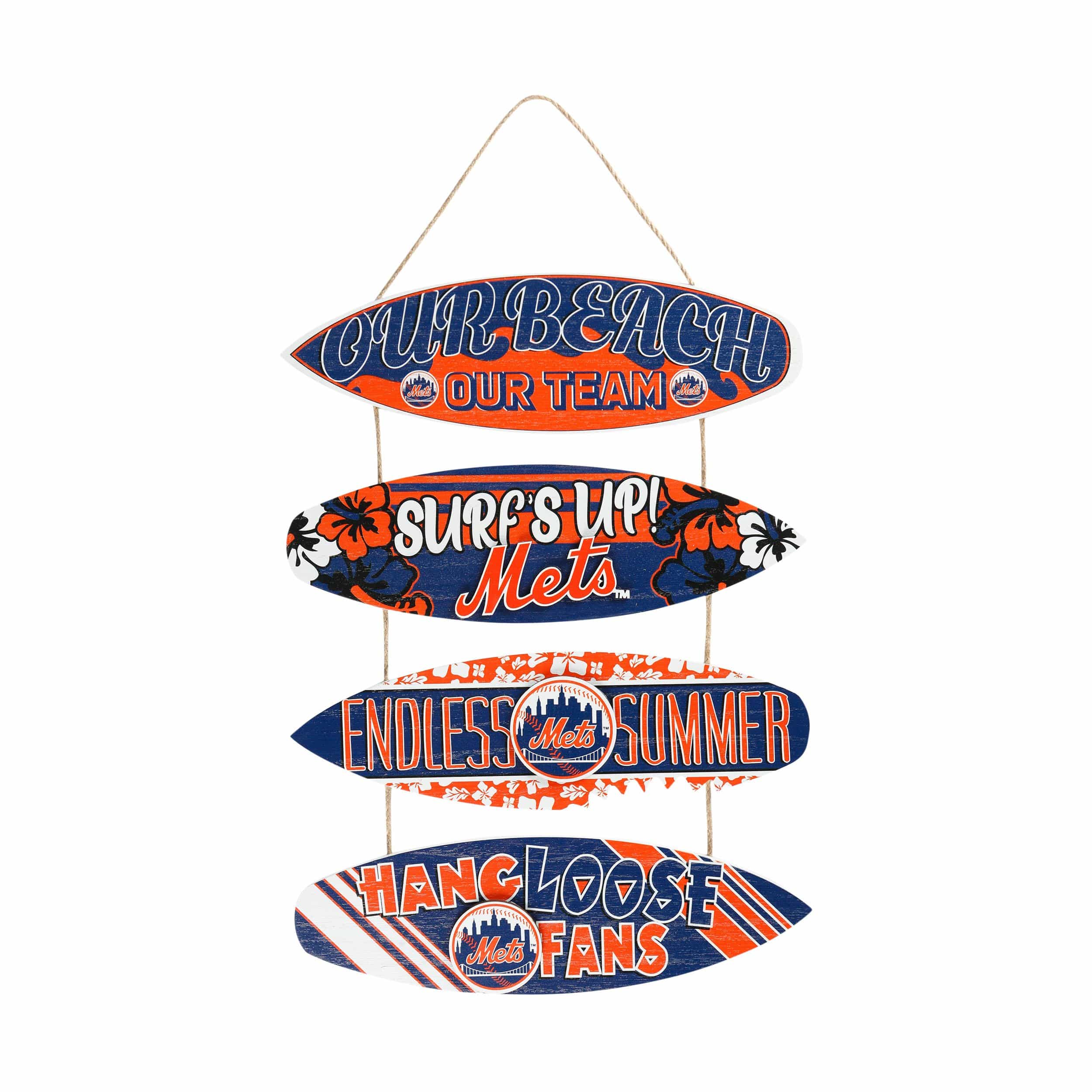 New York Mets MLB Fancave Surfboard Sign
